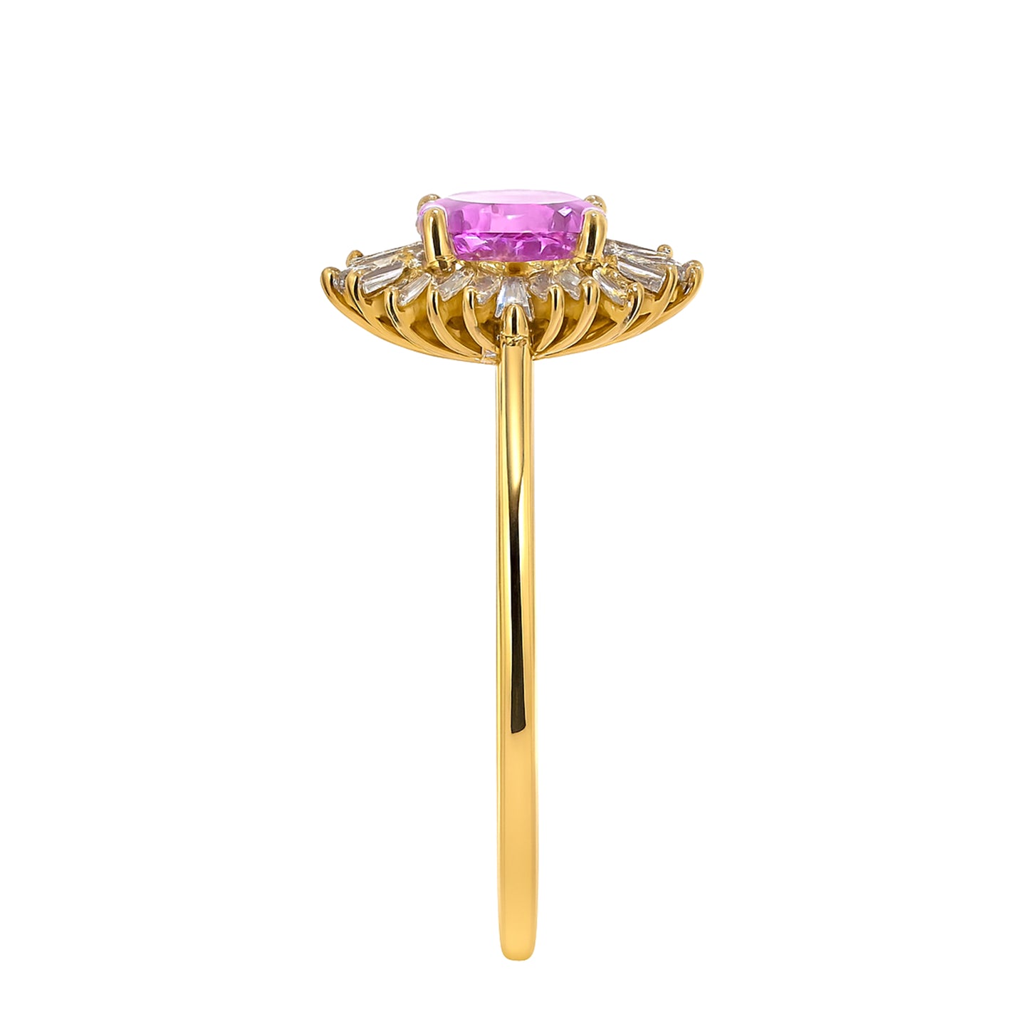 14k Pink Sapphire Diamond Marquise Ring