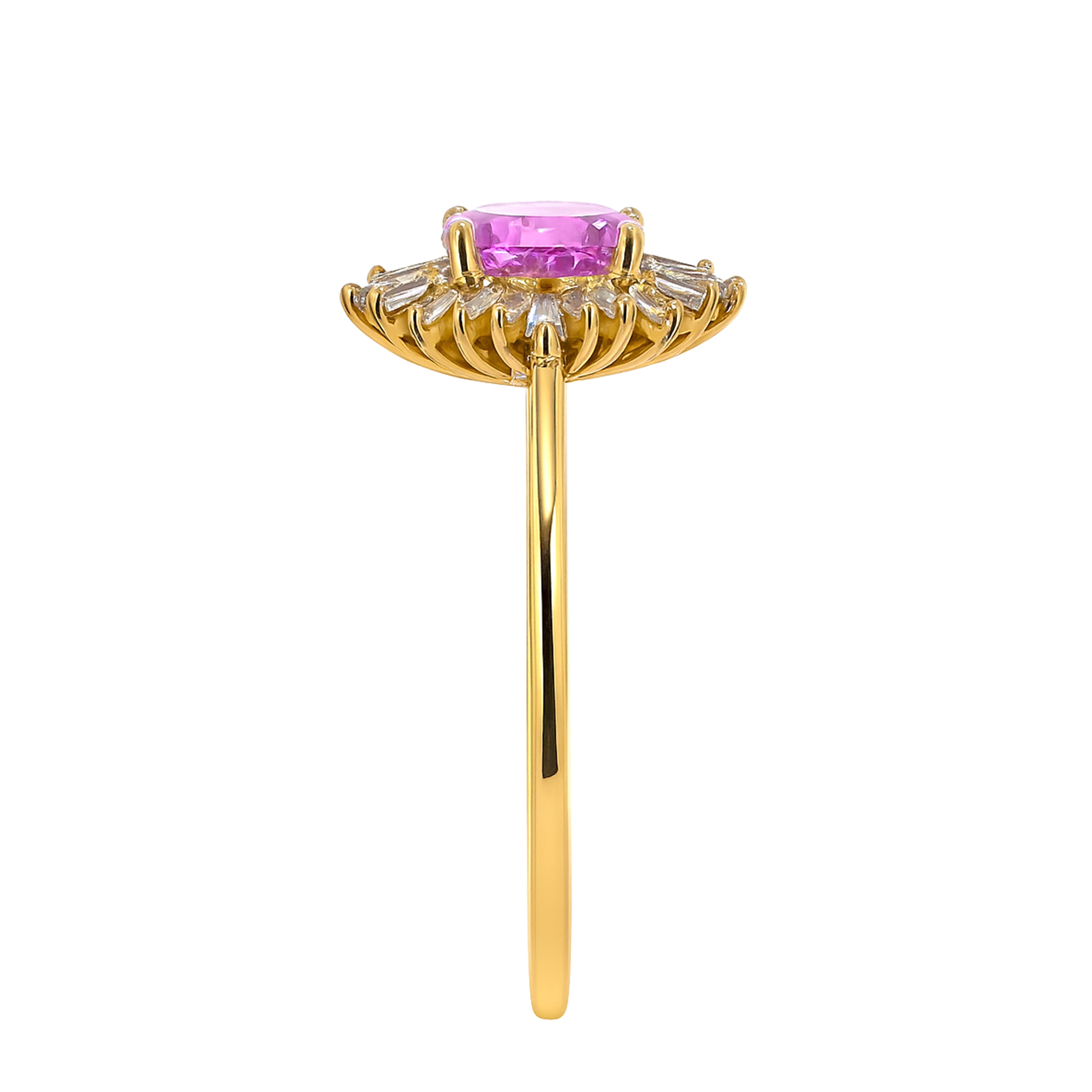 14k Pink Sapphire Diamond Marquise Ring