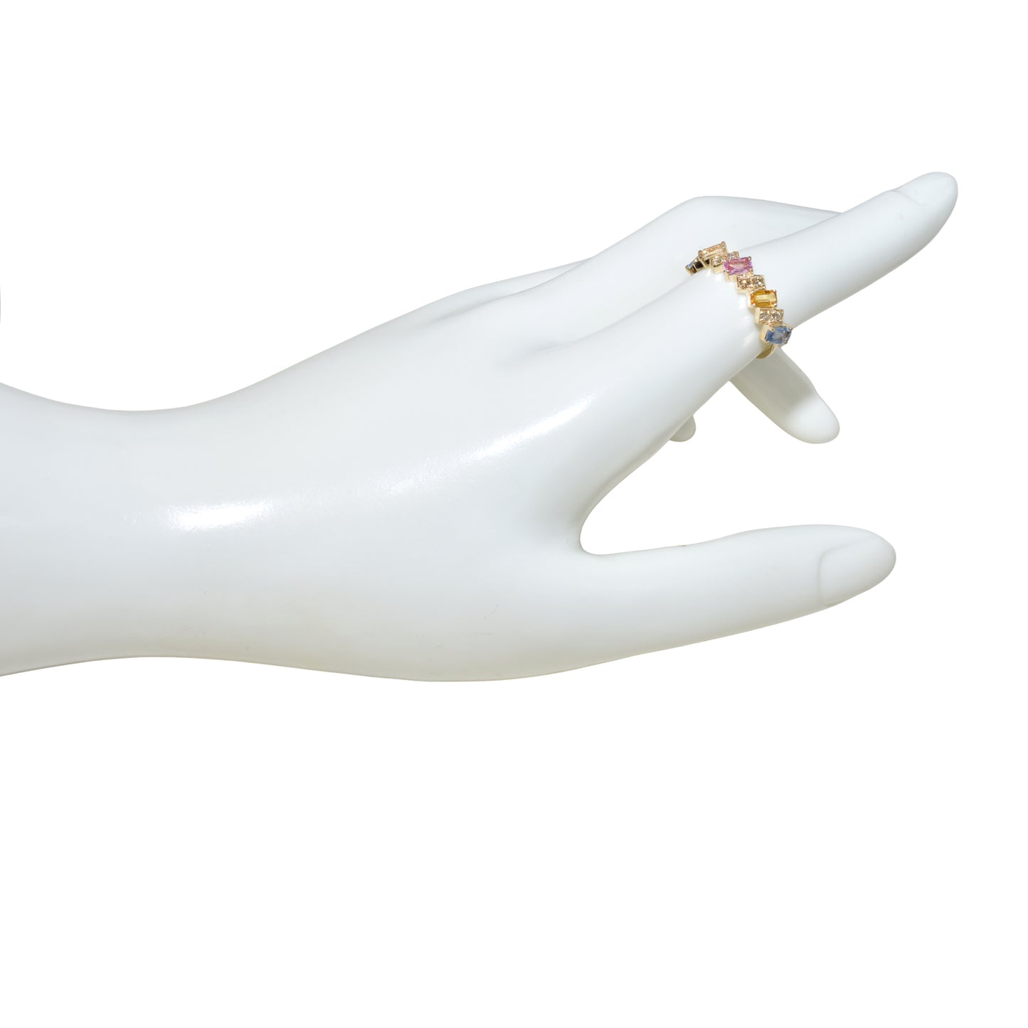 14k Multiple Sapphire Diamond Baguette Ring