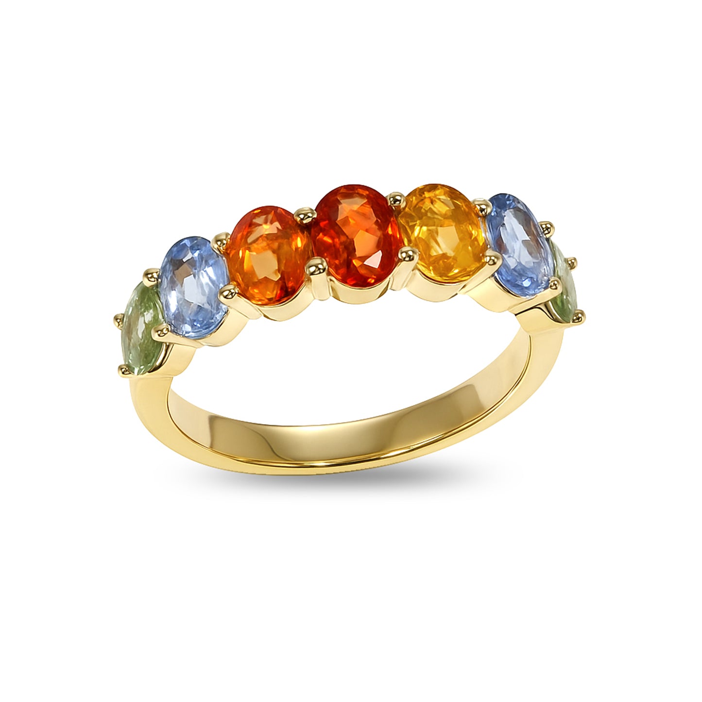 14k Multi Sapphire Round Ring