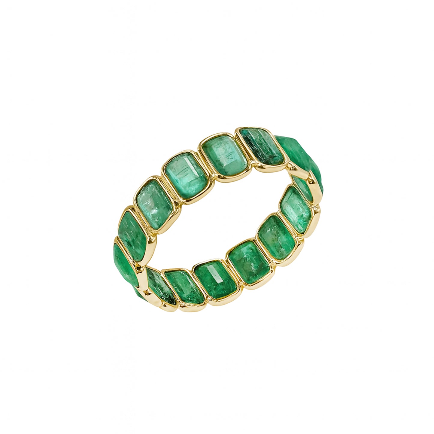 14k Emerald Rectangle Cut Ring