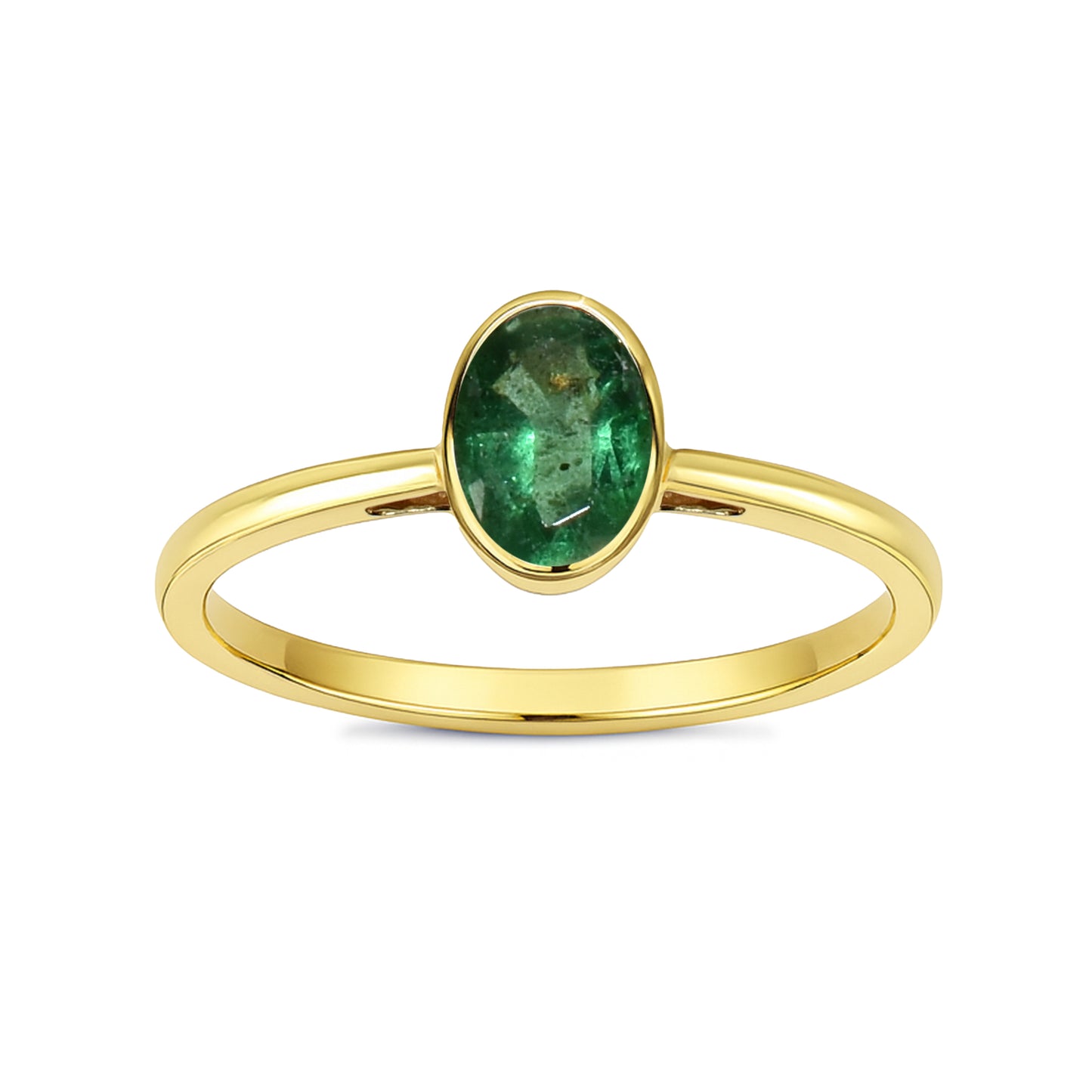 14k Gemstone Oval Bezel Ring
