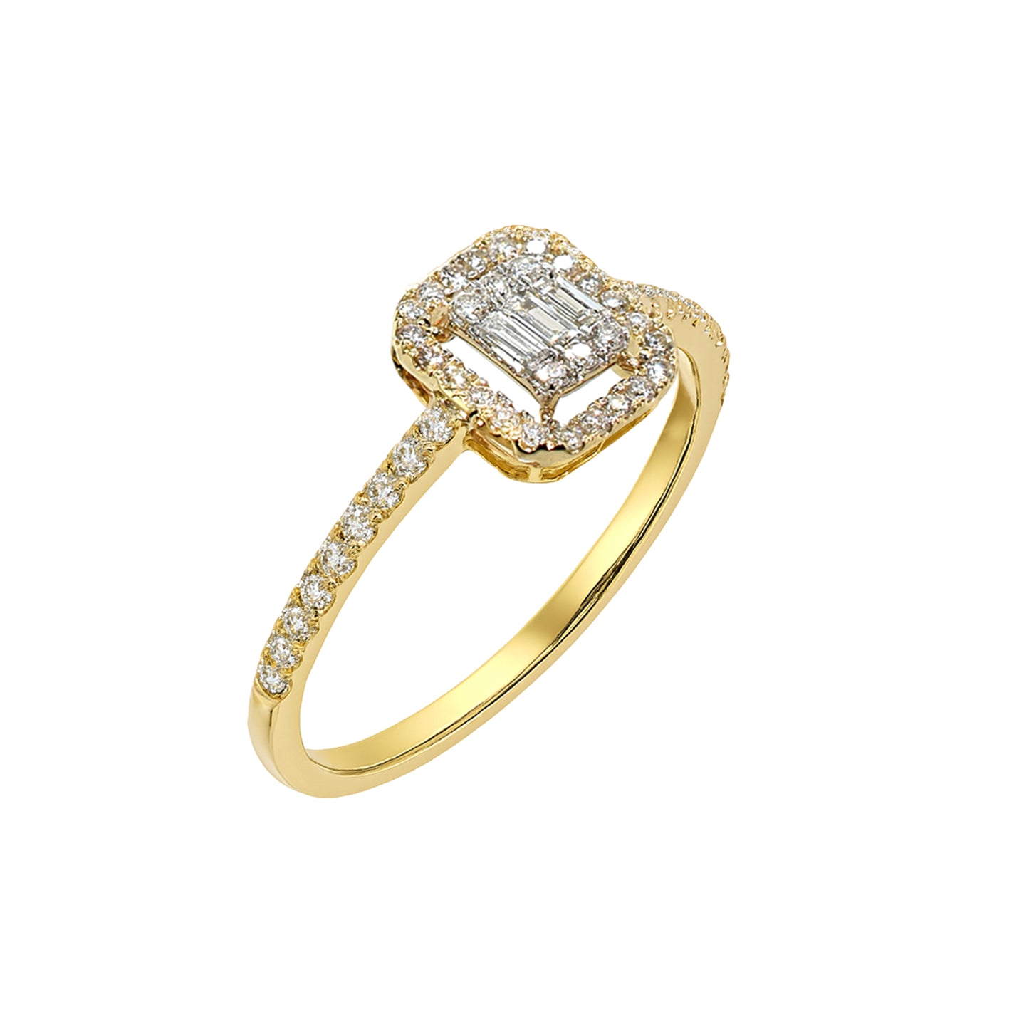 14k Diamond Square Ring