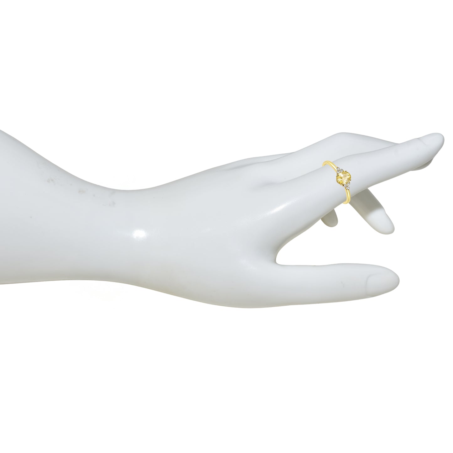 14k Yellow Sapphire Diamond Oval Ring