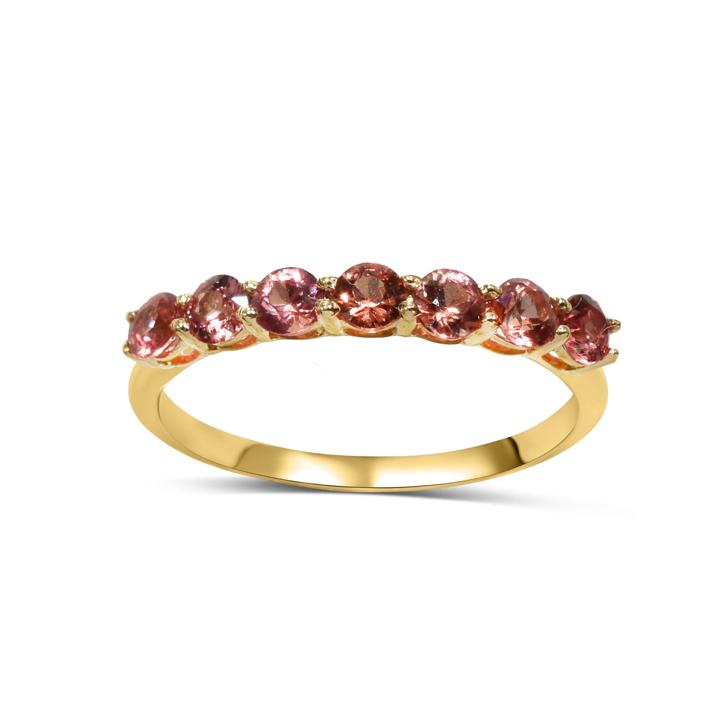 14k Orange Sapphire Round Cut Ring