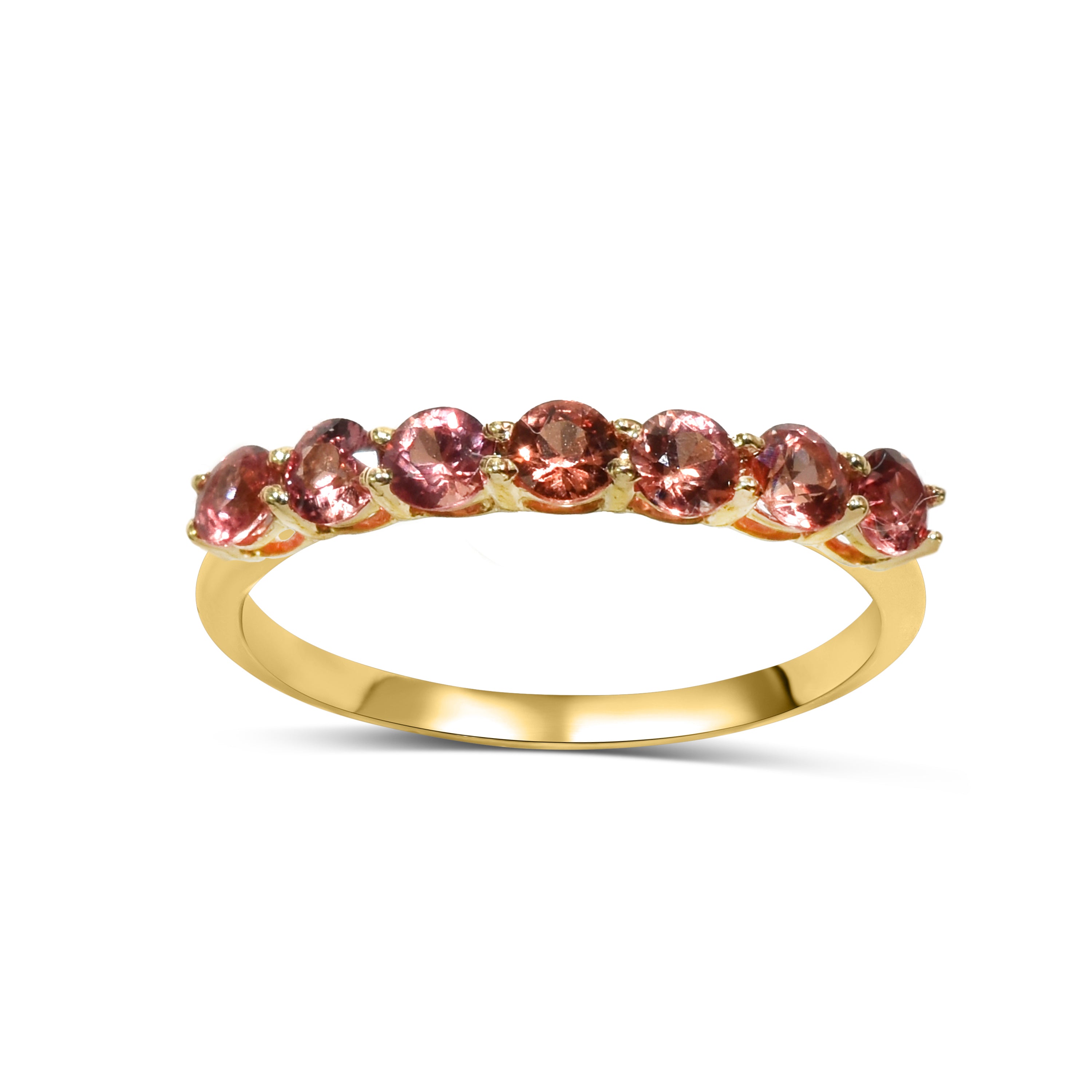 14k Orange Sapphire Round Cut Ring