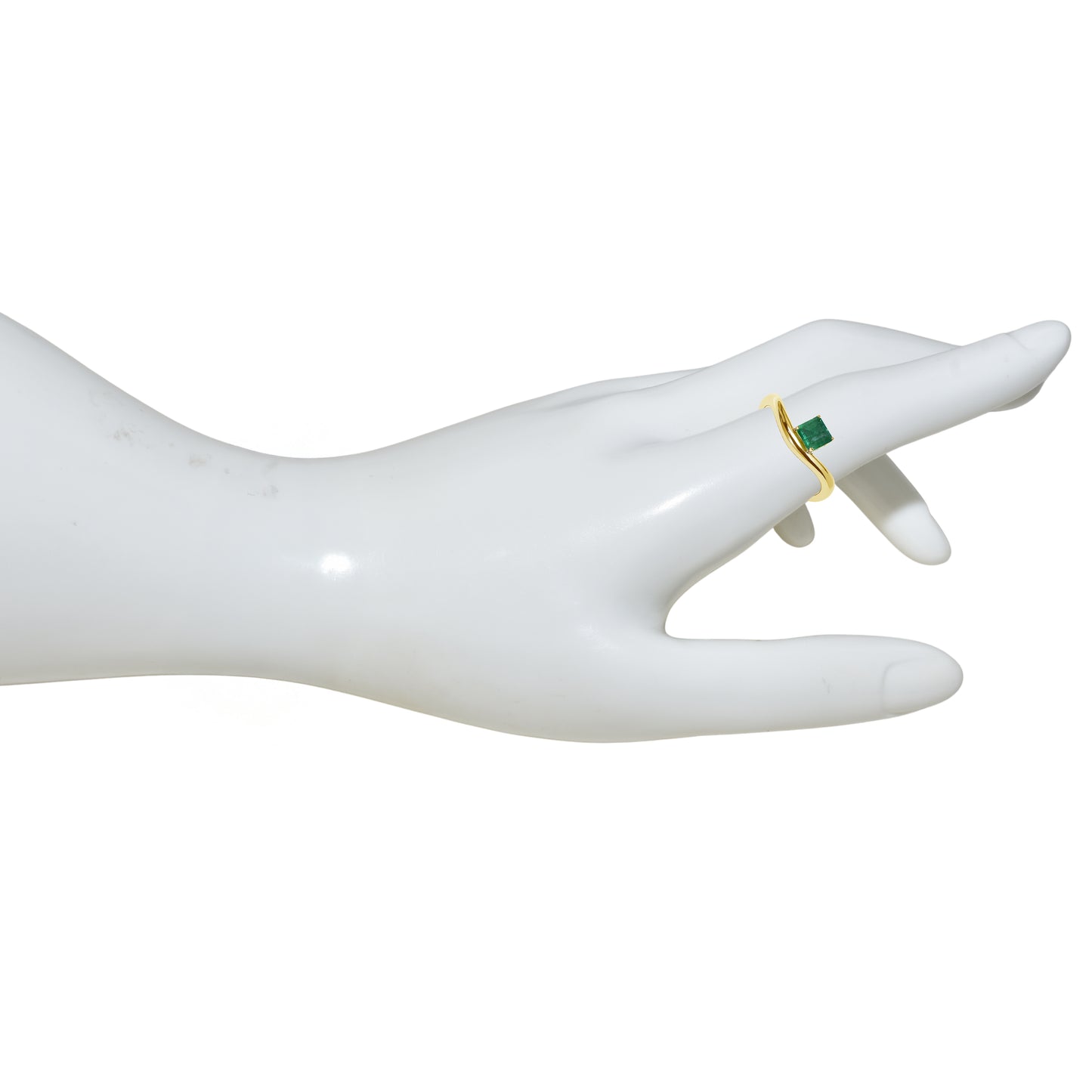 14k Emerald Square Cut Ring