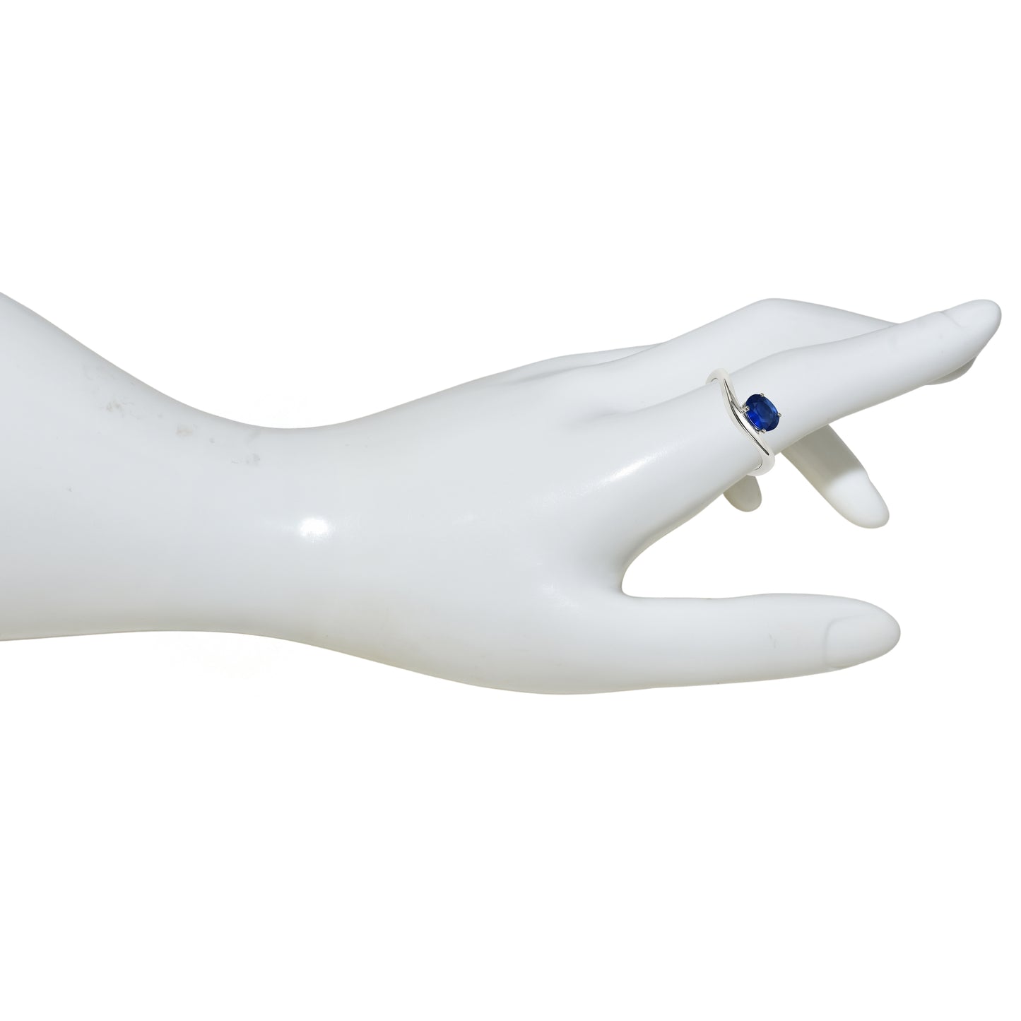 14k White Gold Sapphire Oval Cut Ring