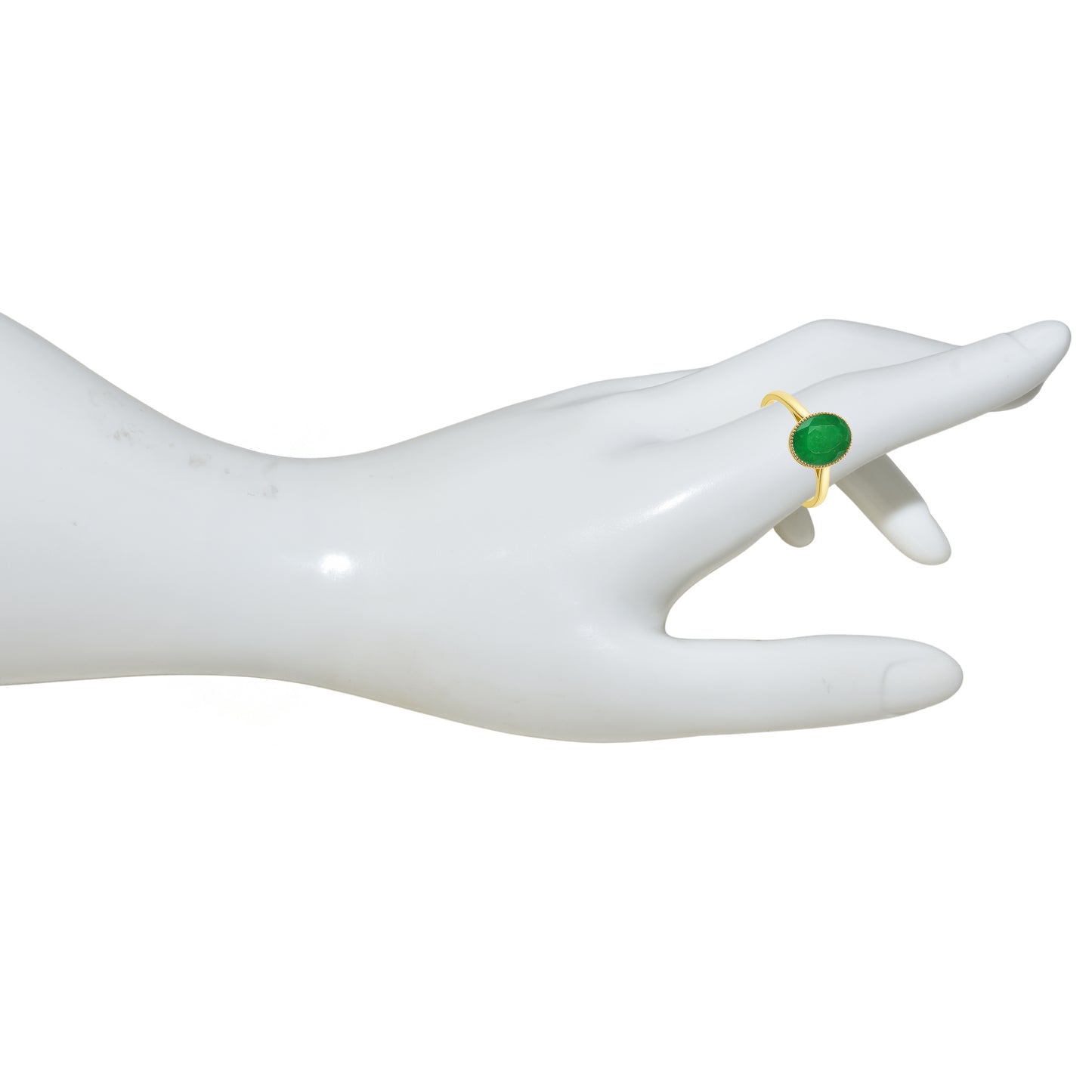 14k Emerald Oval Shape Ring