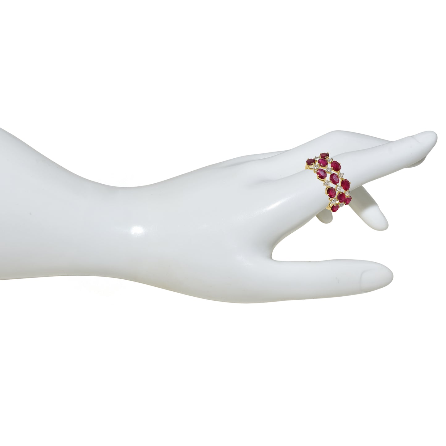 14k Ruby Diamond Oval Cluster Ring