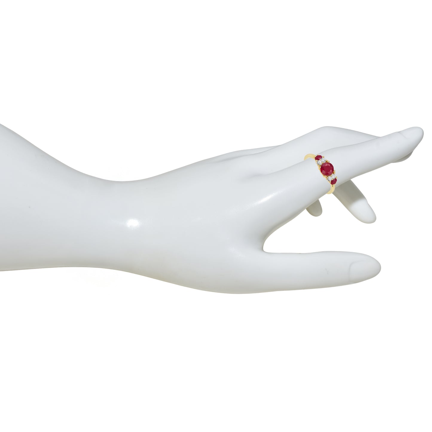 14k Ruby Diamond Oval Cluster Ring