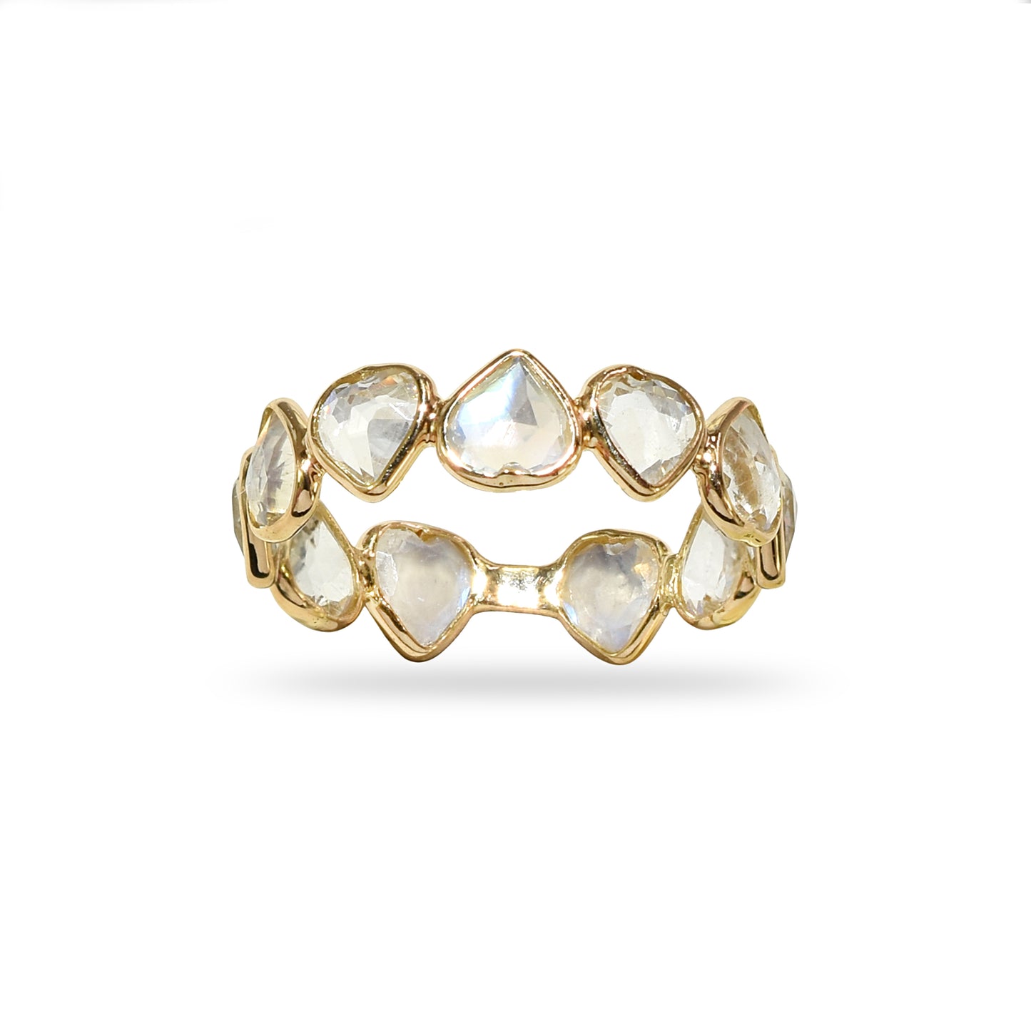 14k Moonstone Hearts Ring