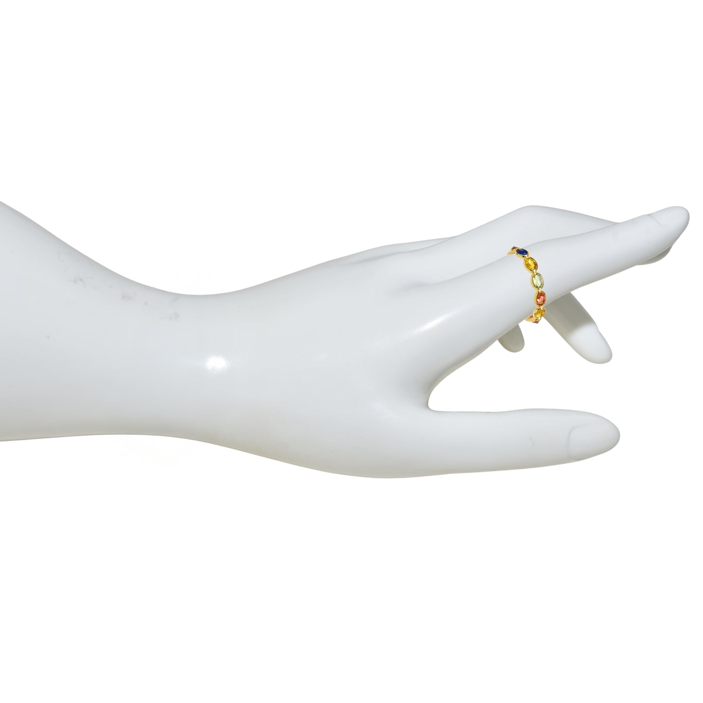 14k Multi Sapphire Oval Bezel Ring