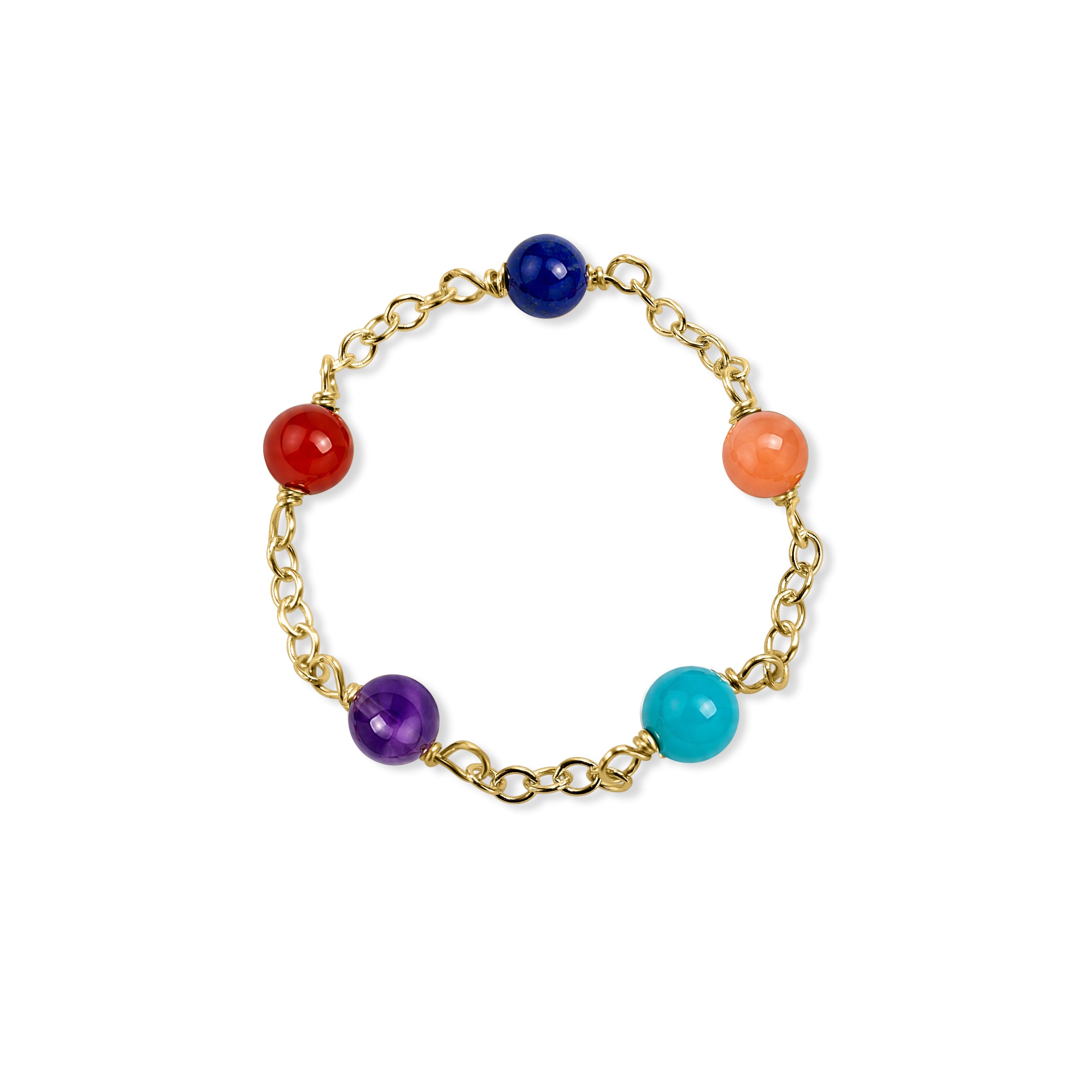 14k Gold Chain Stackable Ring