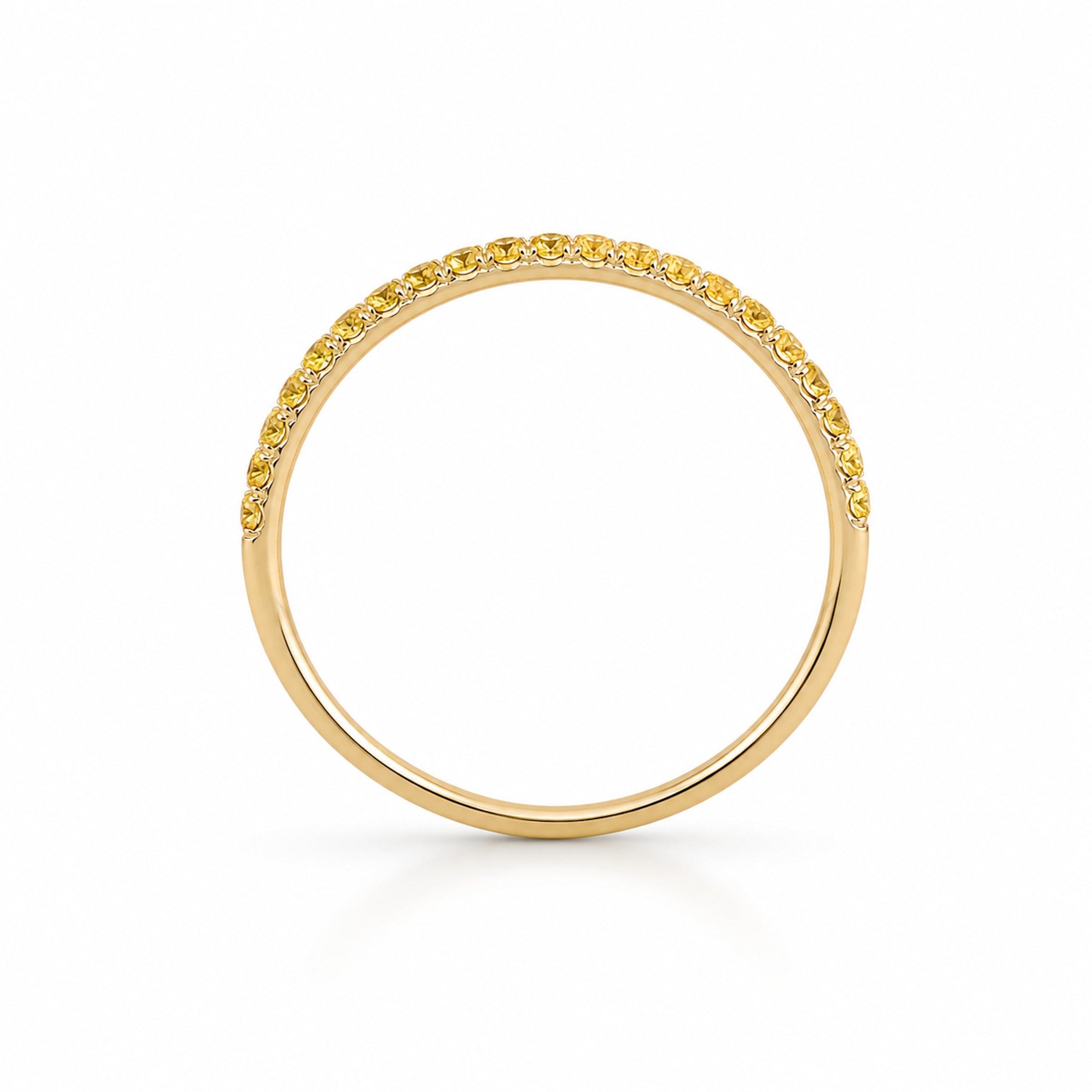 14k Stackable Band 20 Set Stones Ring