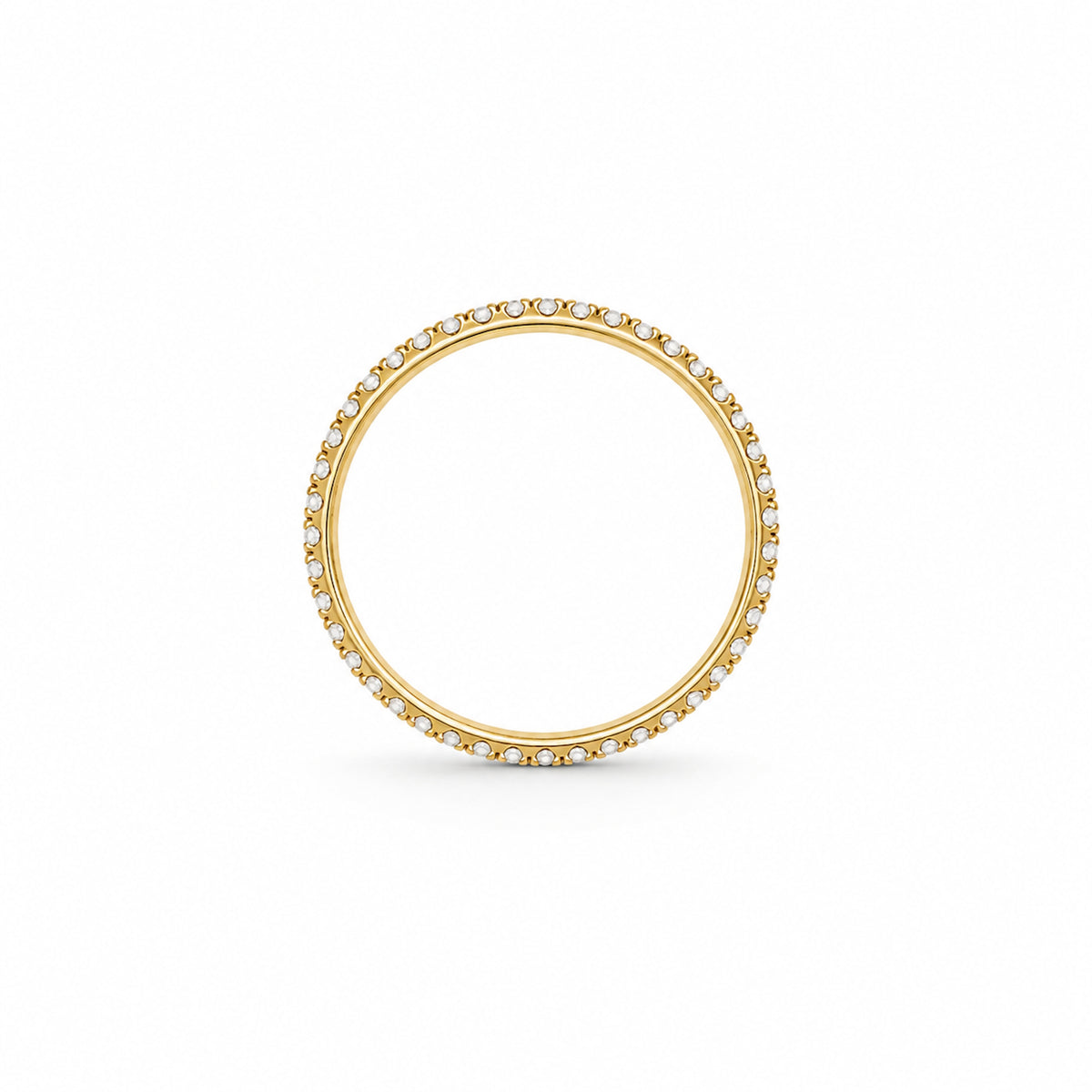 14k Stackable Band 40 Set Stones Ring