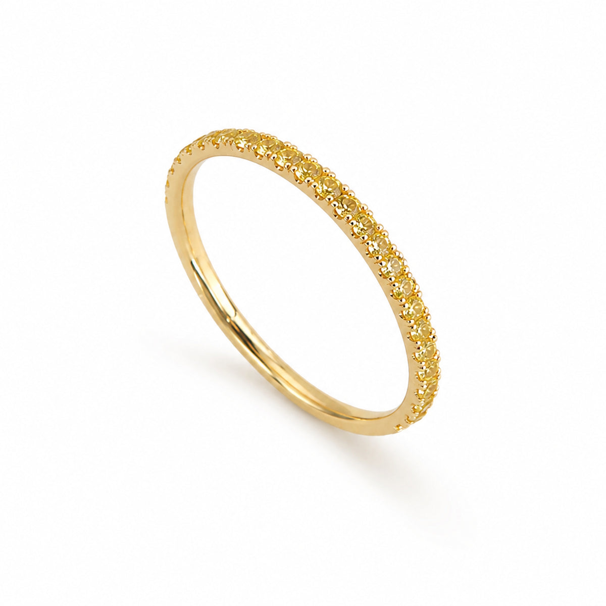 14k Stackable Band 40 Set Stones Ring