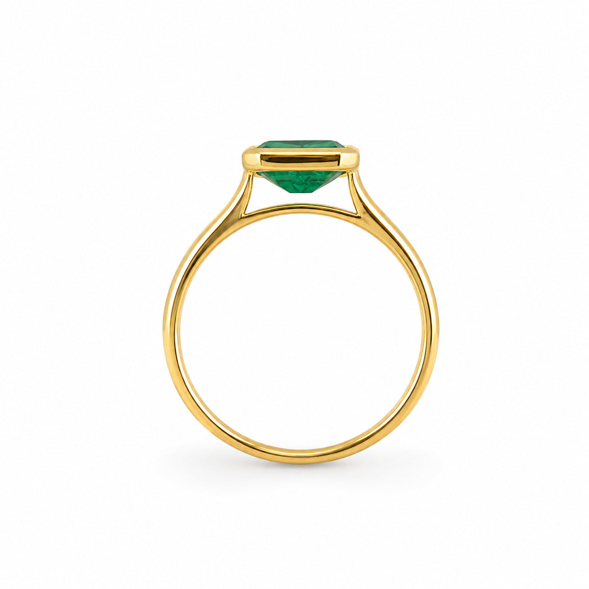 14k Octagon Bezel Precious Stone Ring