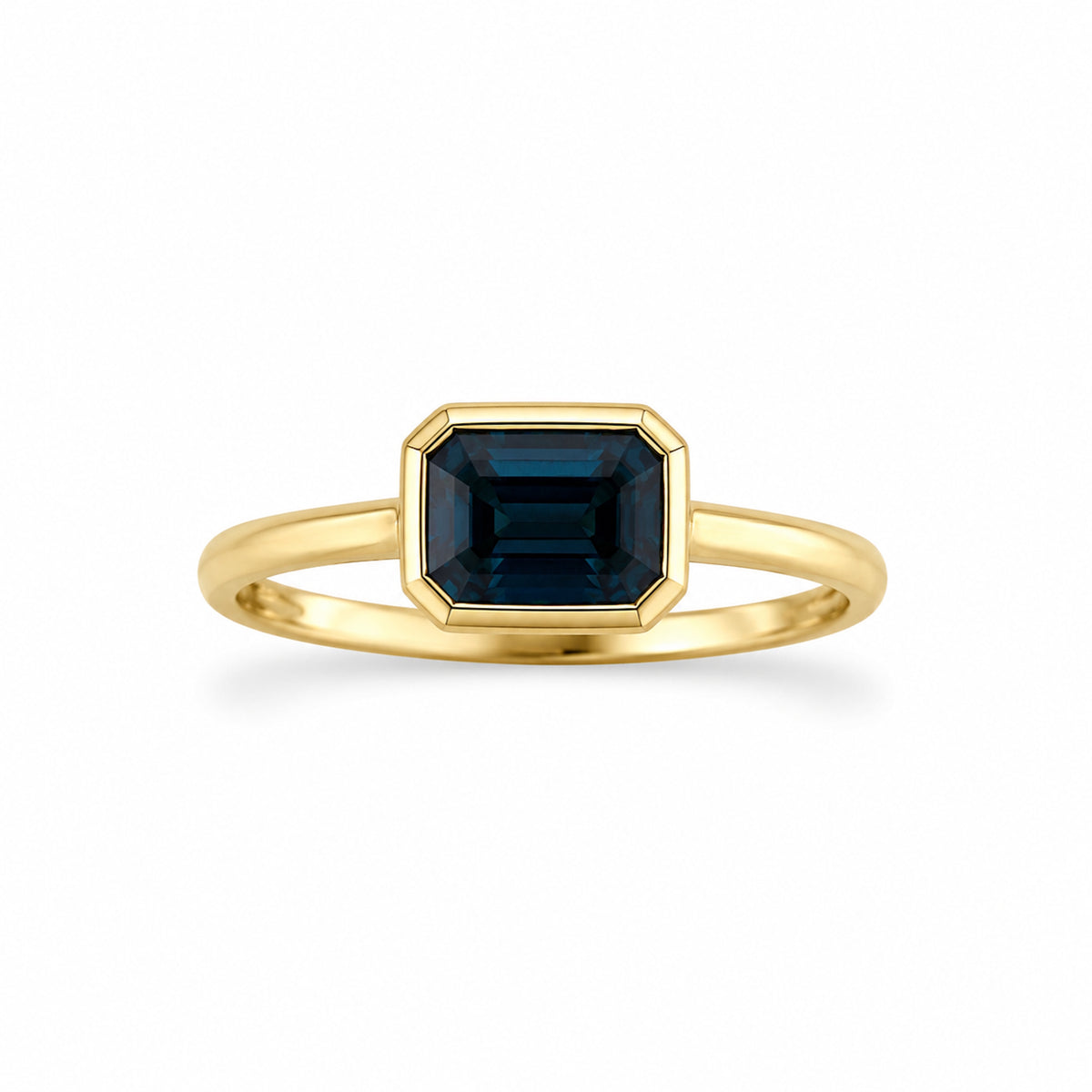 14k Octagon Bezel Precious Stone Ring