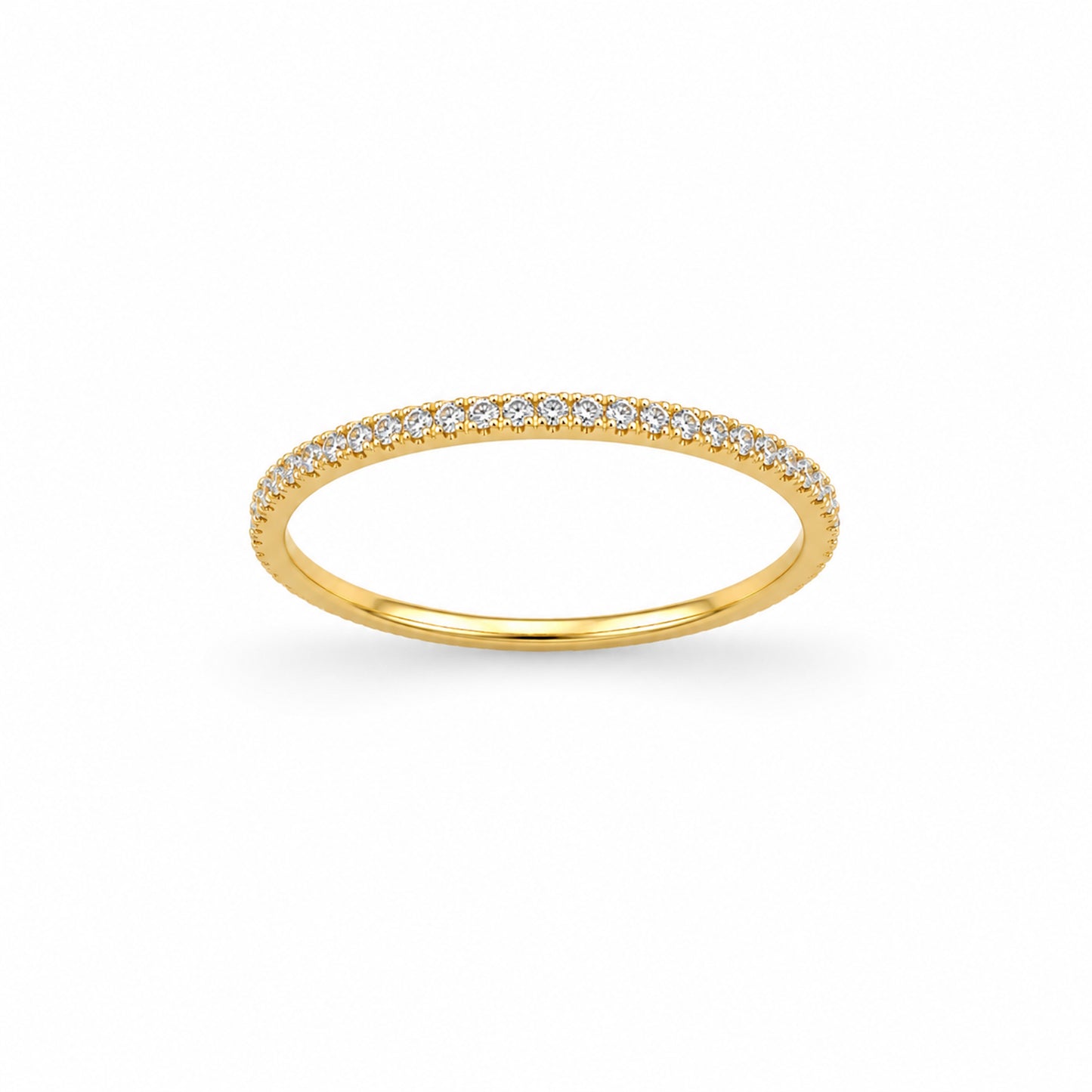 14k Stack Band Diamond Ring