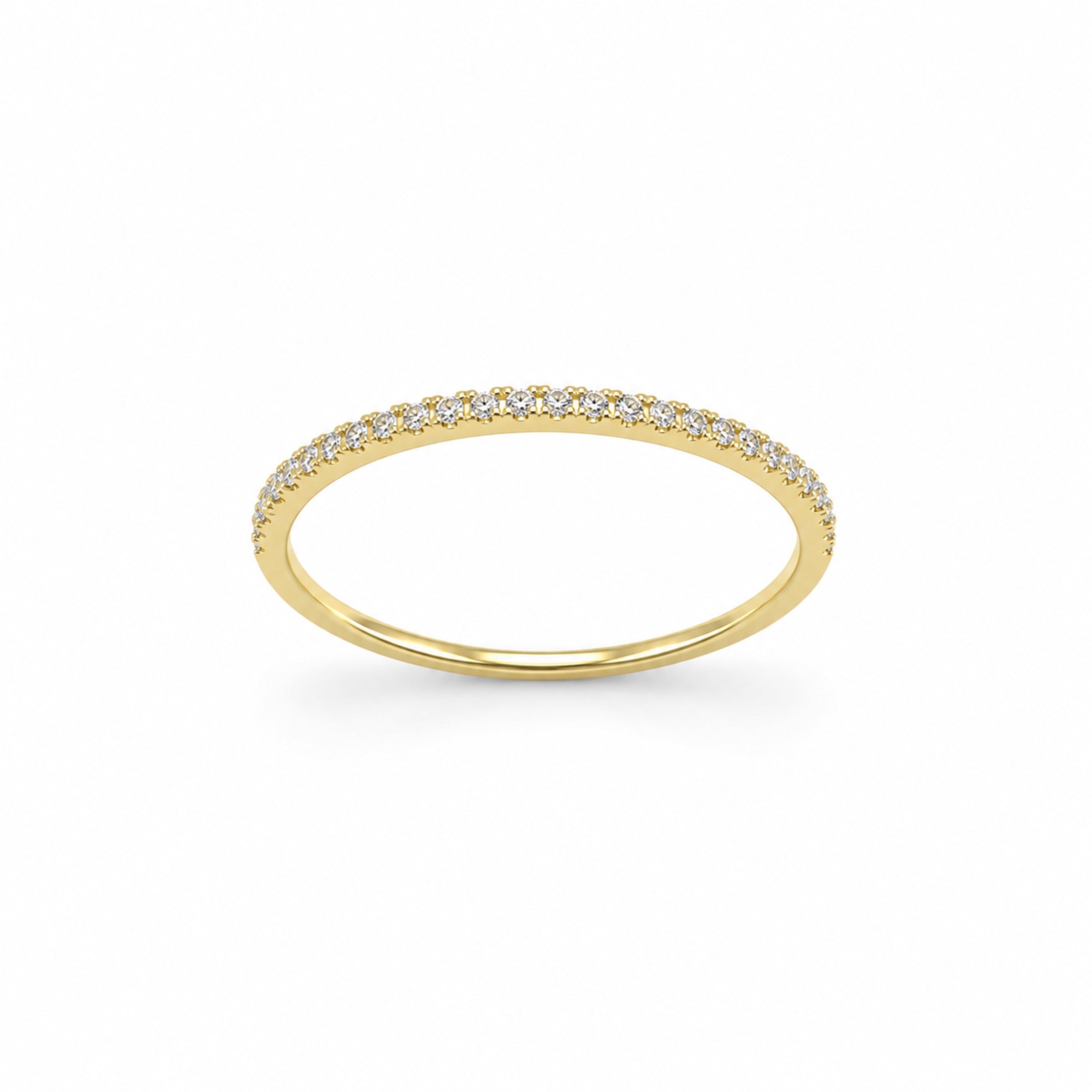 14k Stack Band Diamond Ring