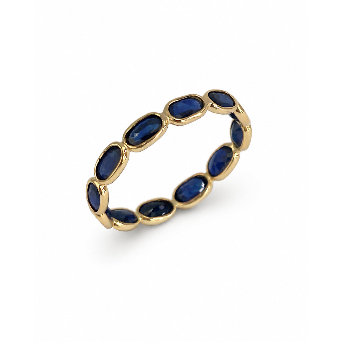 14k Sapphire Eternity Bezel Ring