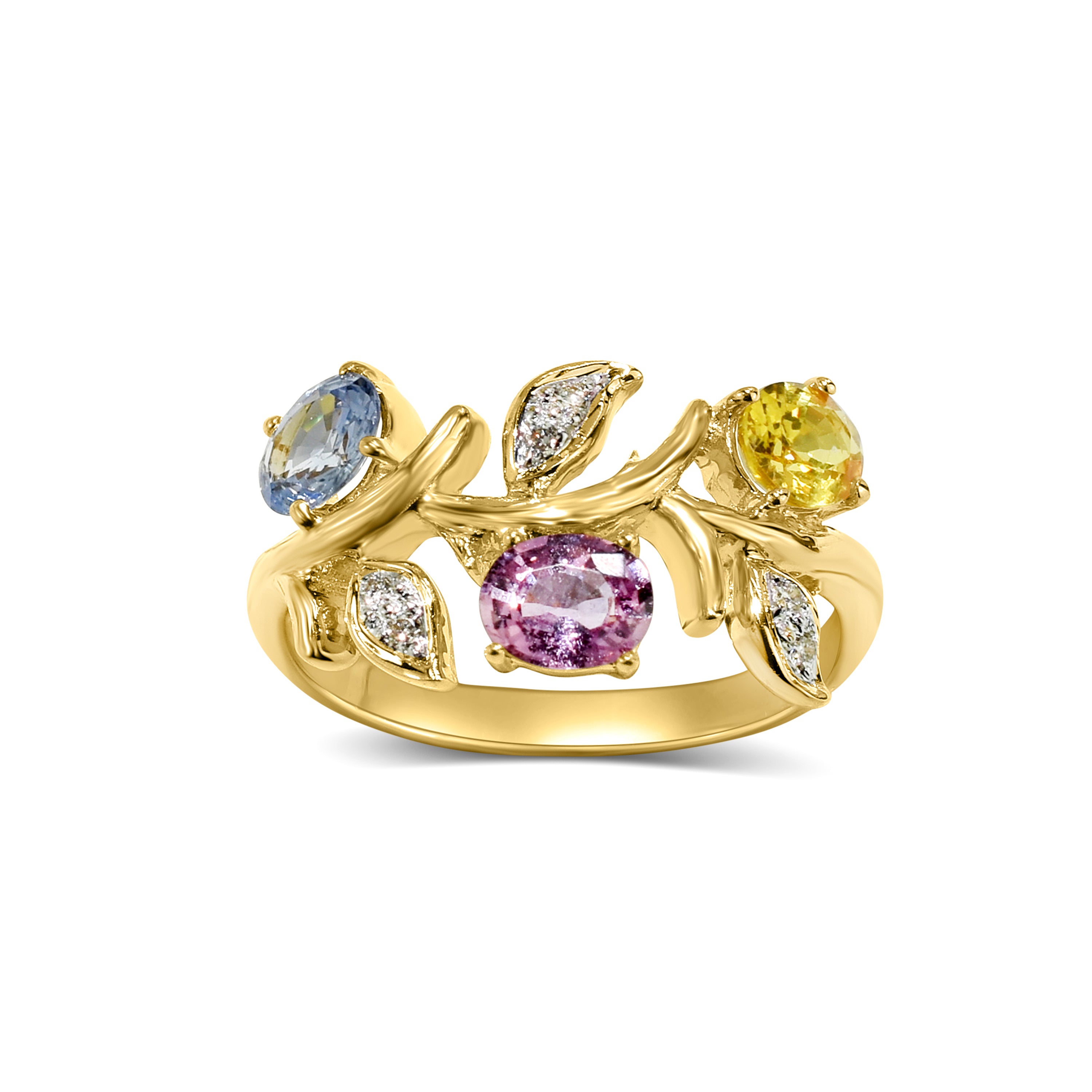 18k Multi Sapphire Diamond Ring