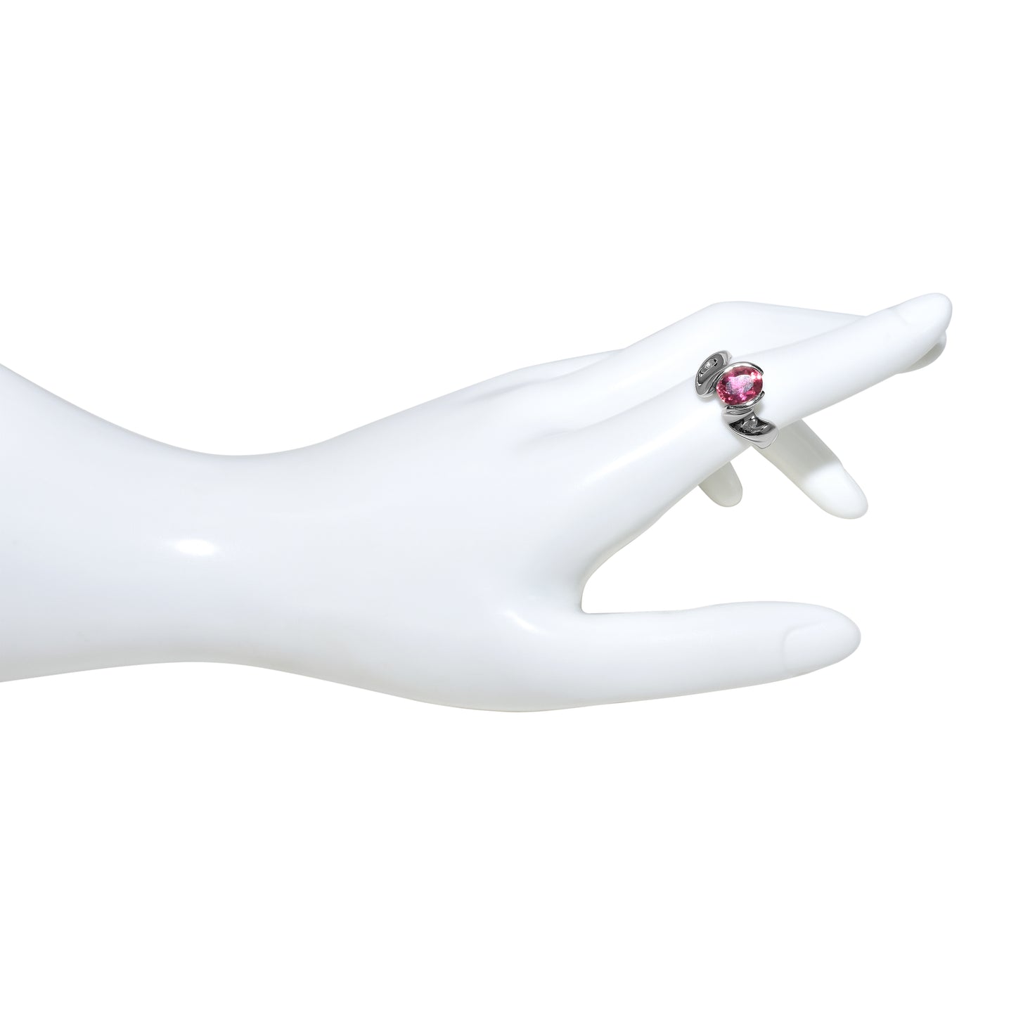 18k White Gold Tourmaline Oval Ring