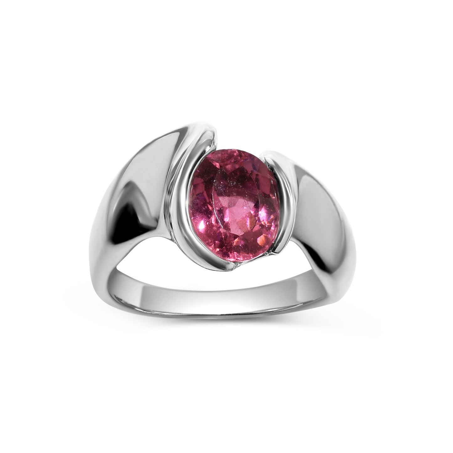 18k White Gold Tourmaline Oval Ring