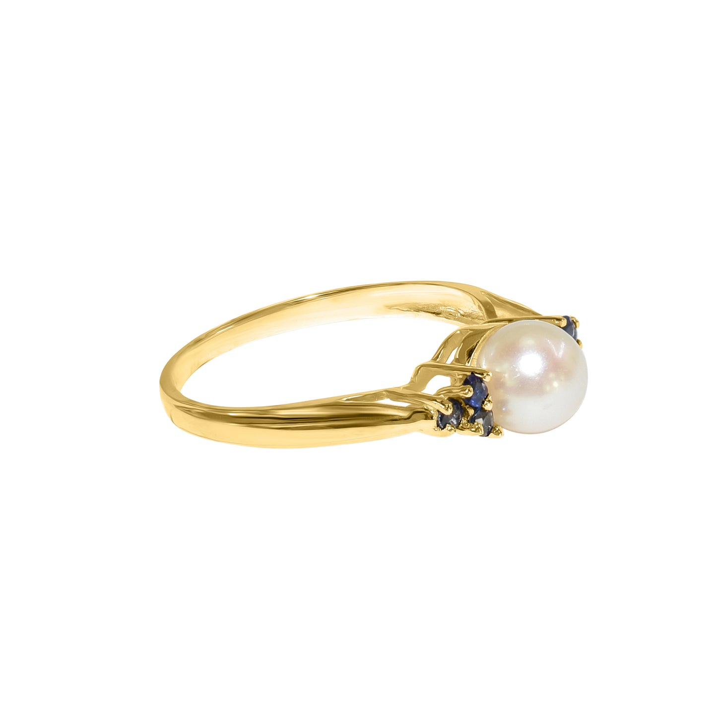 14k Sapphire Cultured Pearl Ring