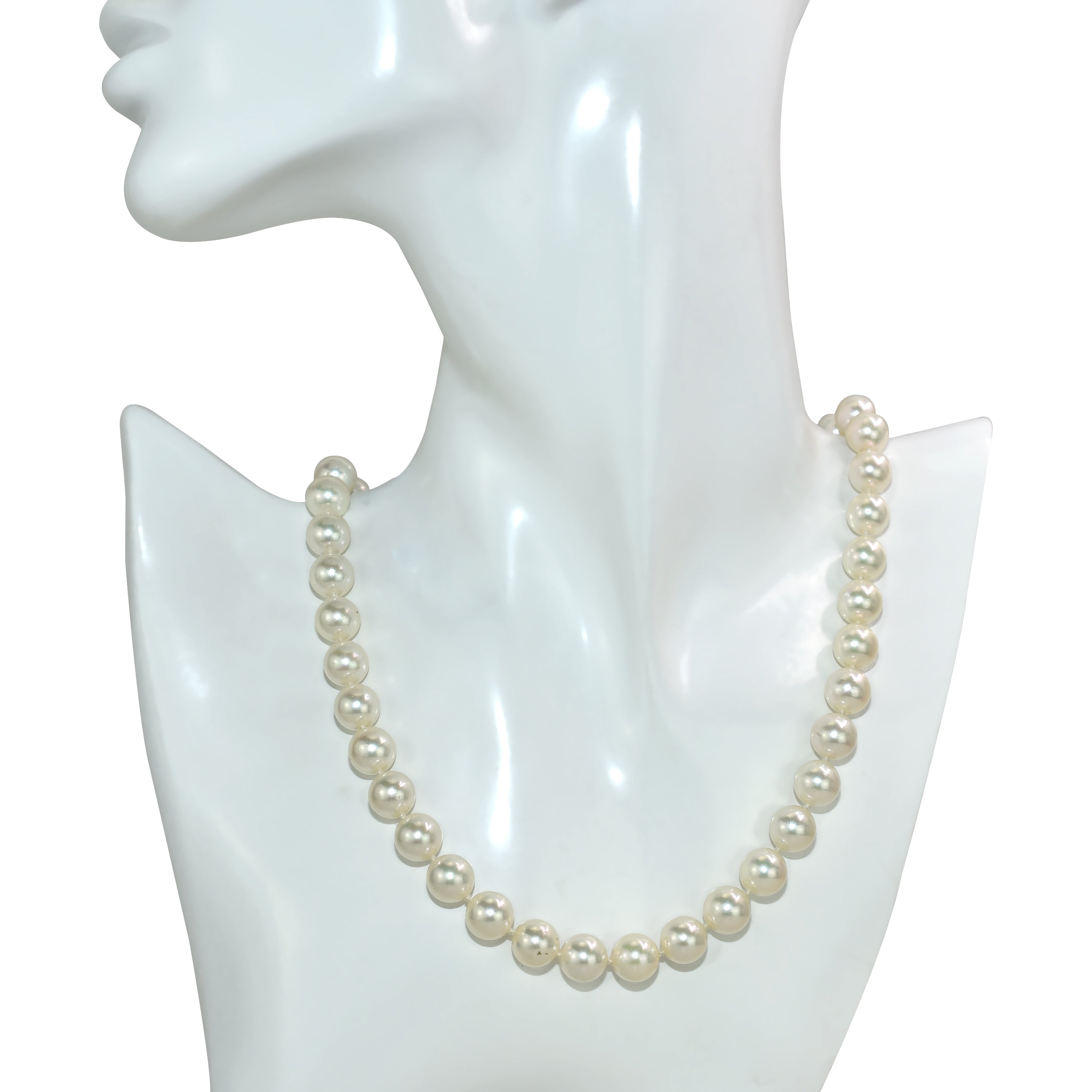 14k Japanese Akoya Cultured Pearl AAA+ Necklace 9-9.5mm 16"