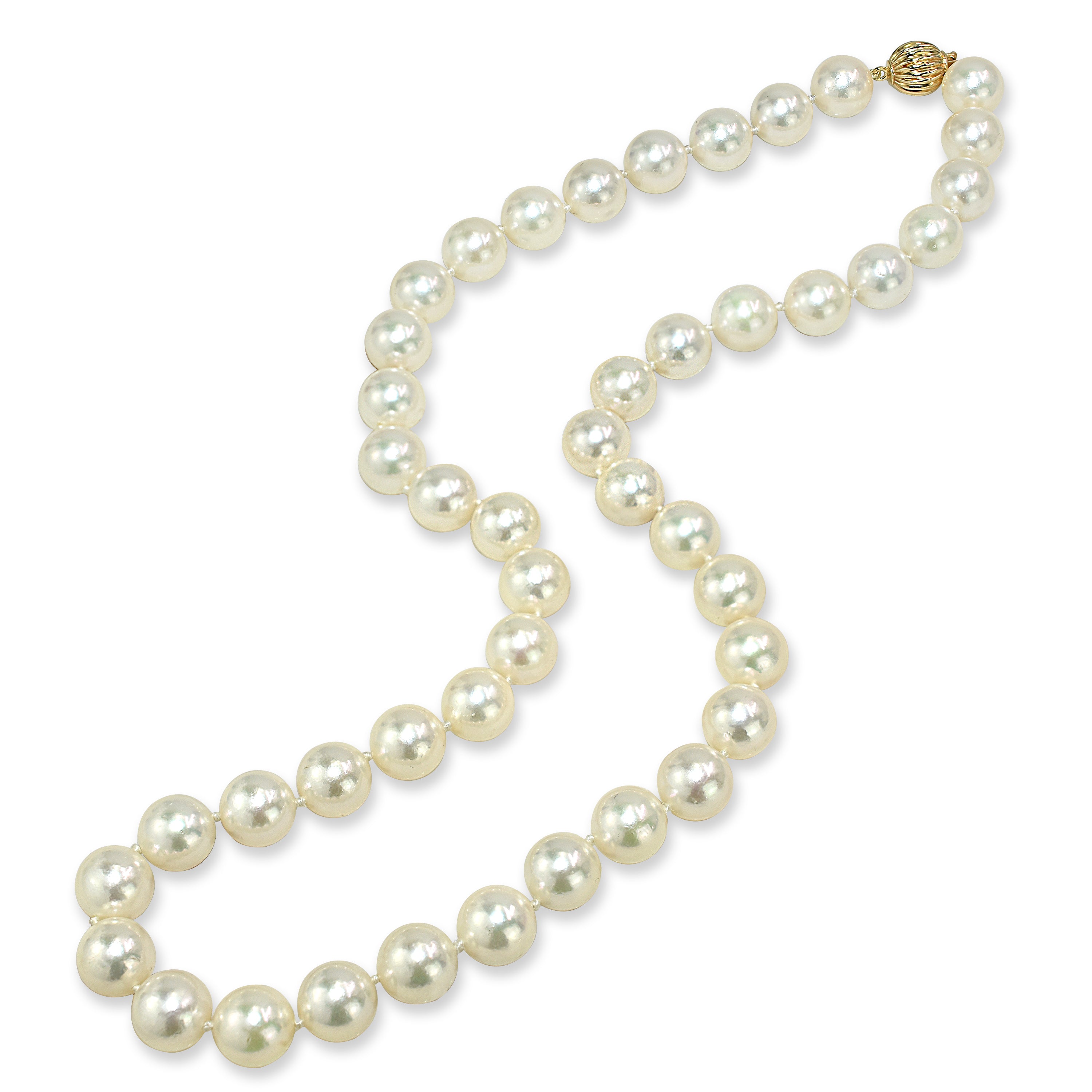 14k Japanese Akoya Cultured Pearl AAA+ Necklace 9-9.5mm 16"