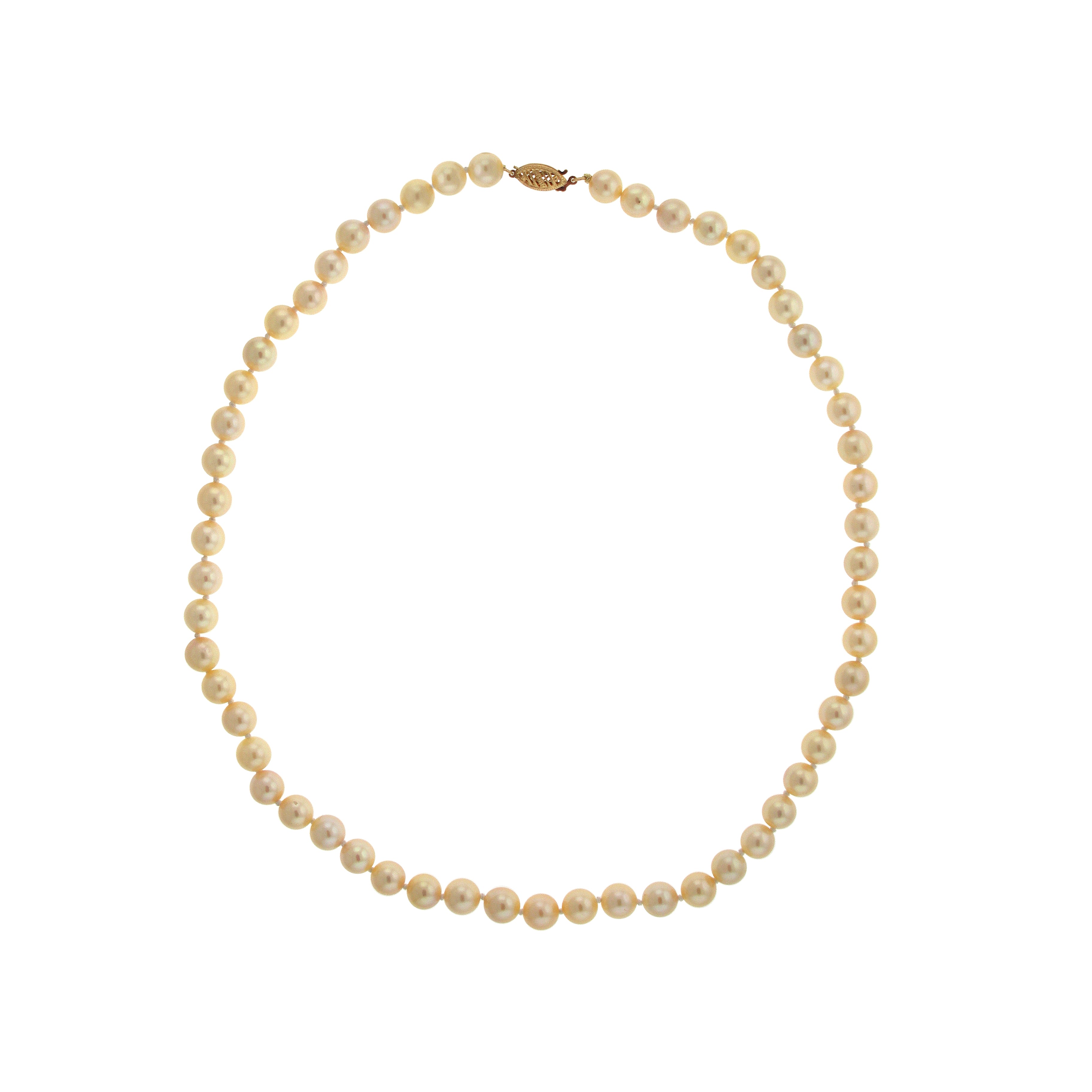 14k Golden Japanes Akoya Cultured Pearl Necklace 18"