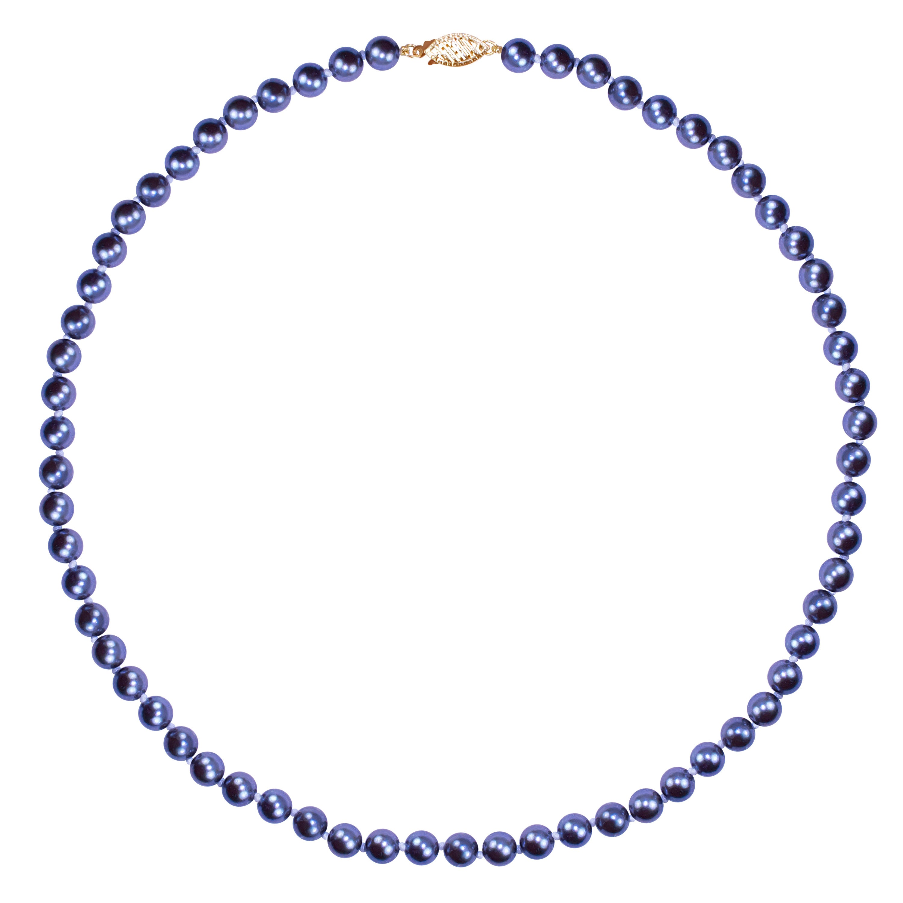 14k Black Cultured Pearl Necklace