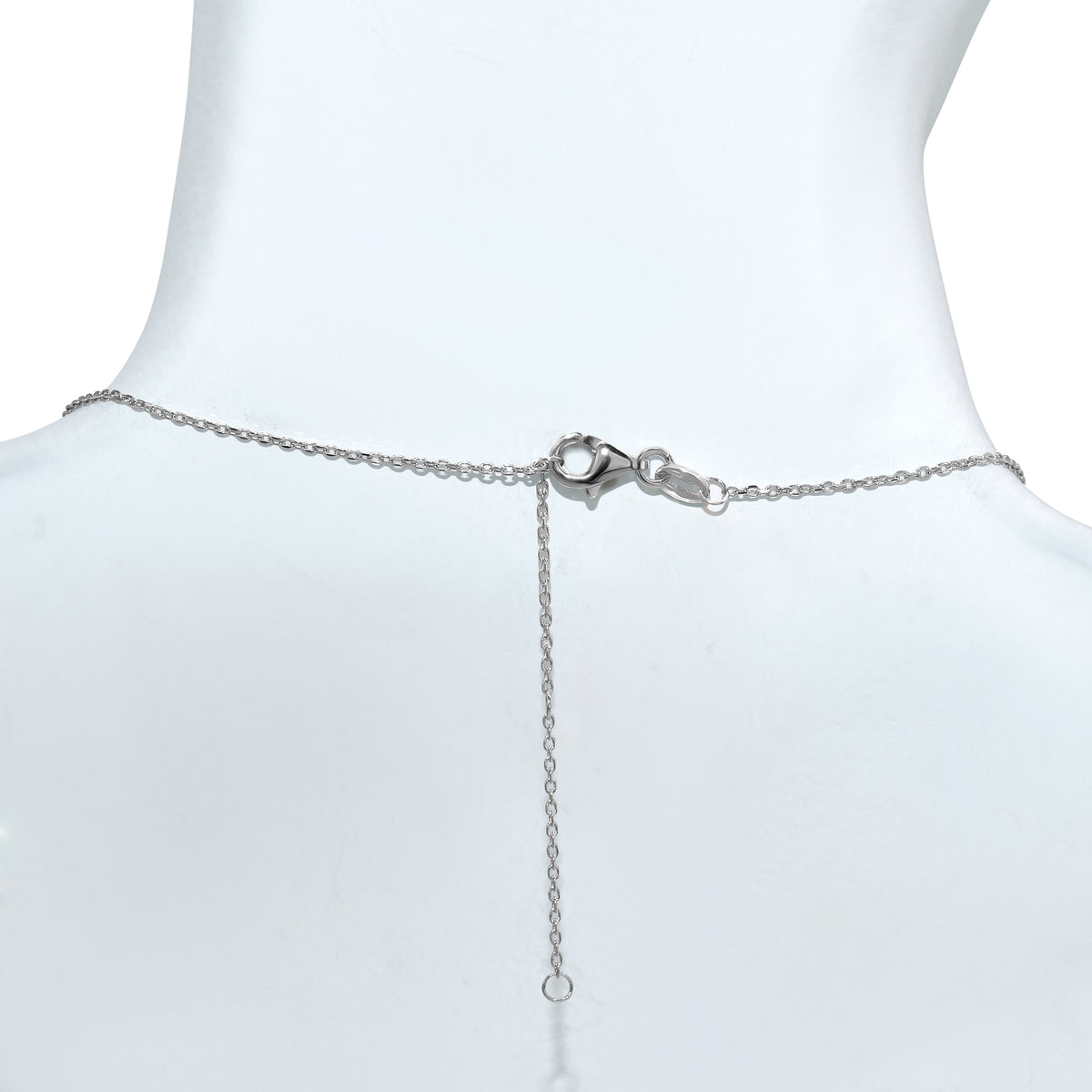 Sterling Silver Blue & White Topaz Hexagon Pendant Necklace
