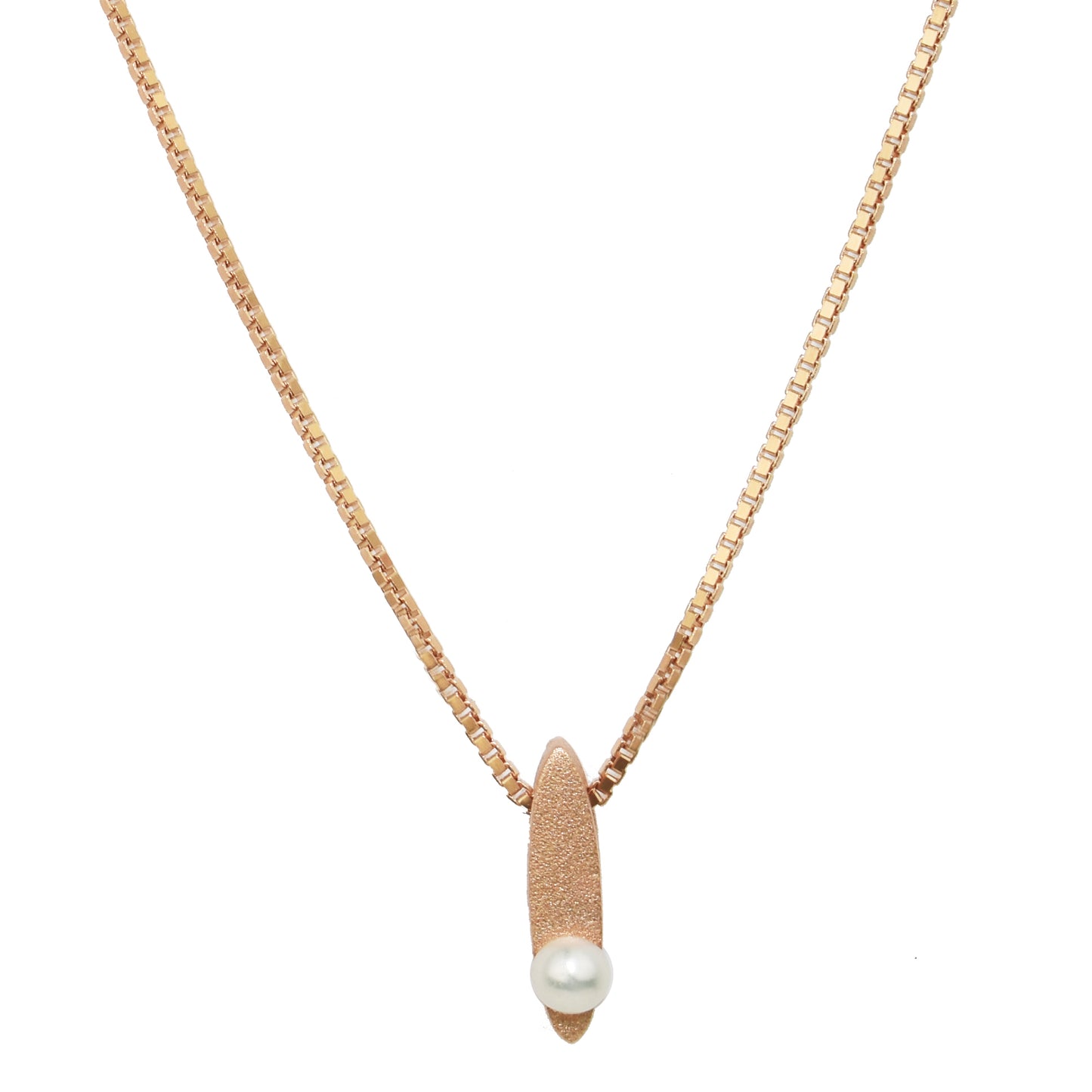 Sterling Silver Rose Gold Plated Pearl Initial Necklace