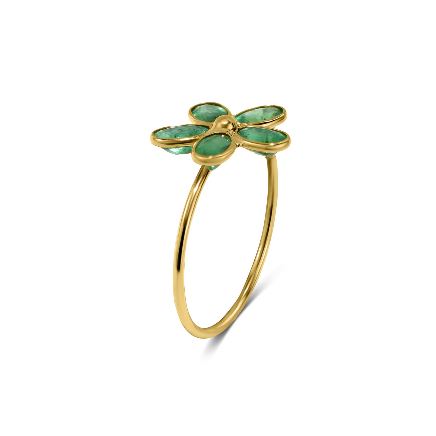 18k Gemstone Flower Petal Earring/Pendant/Ring Set