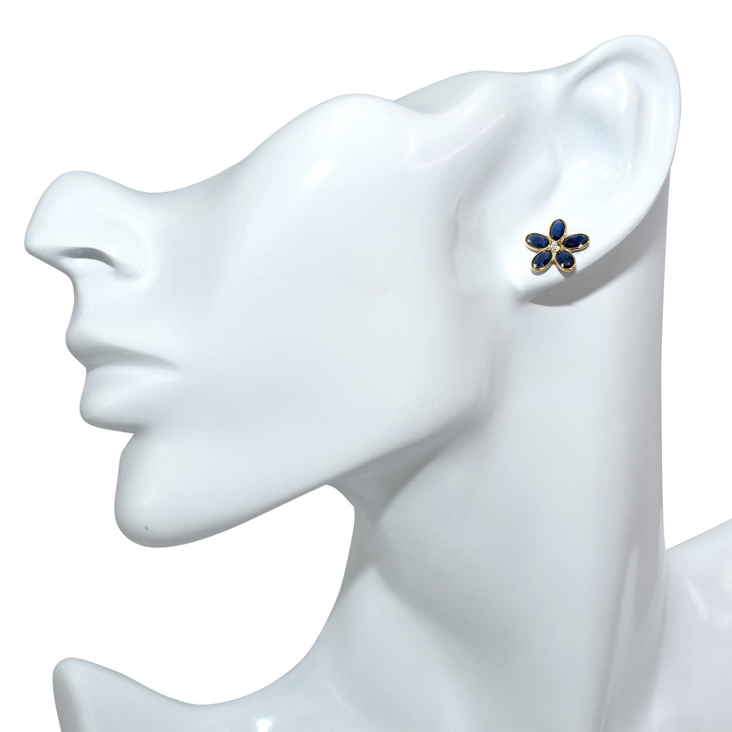 18k Sapphire Diamond Flower Set