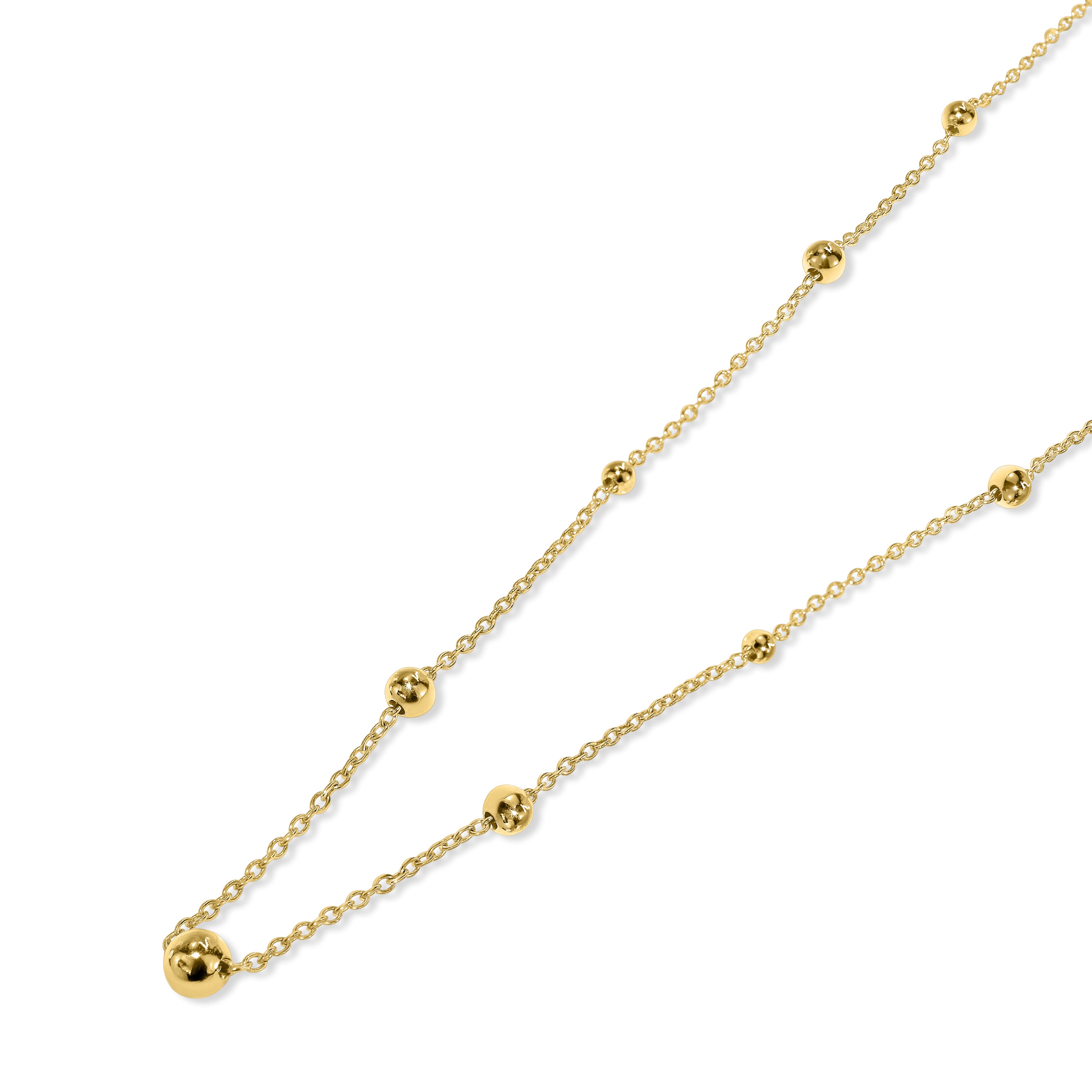 Séchic 18k Bead Station Necklace 3.5-5mm