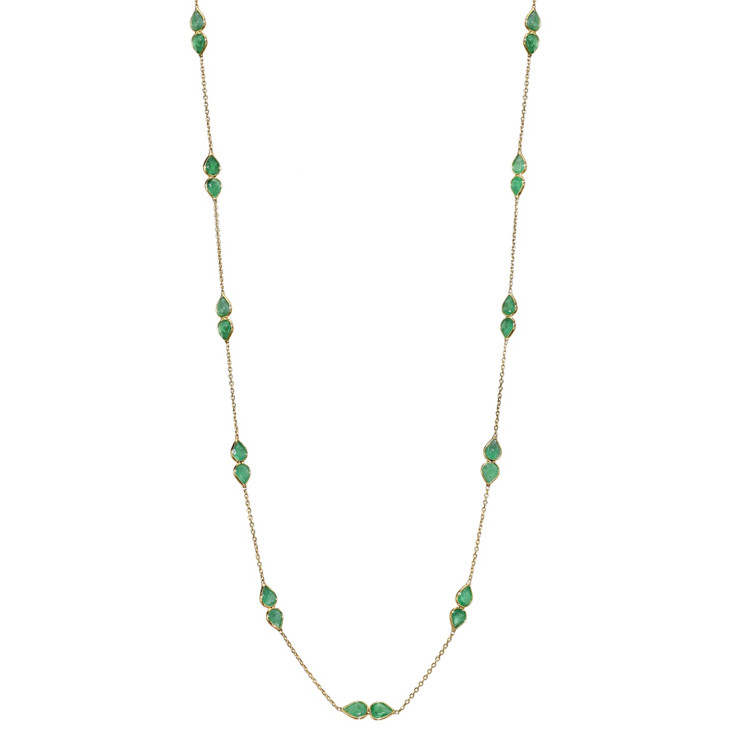 18k Emerald Oval Cut Necklace