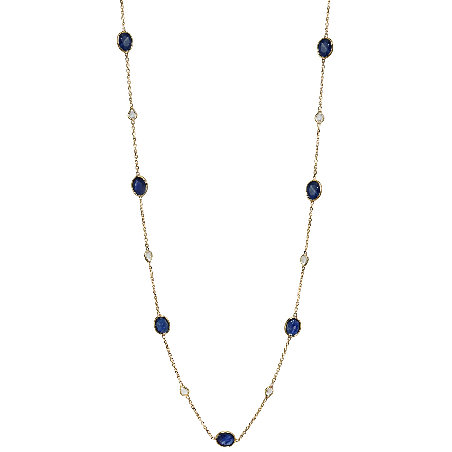 18k Sapphire Diamond Multi Shape Necklace
