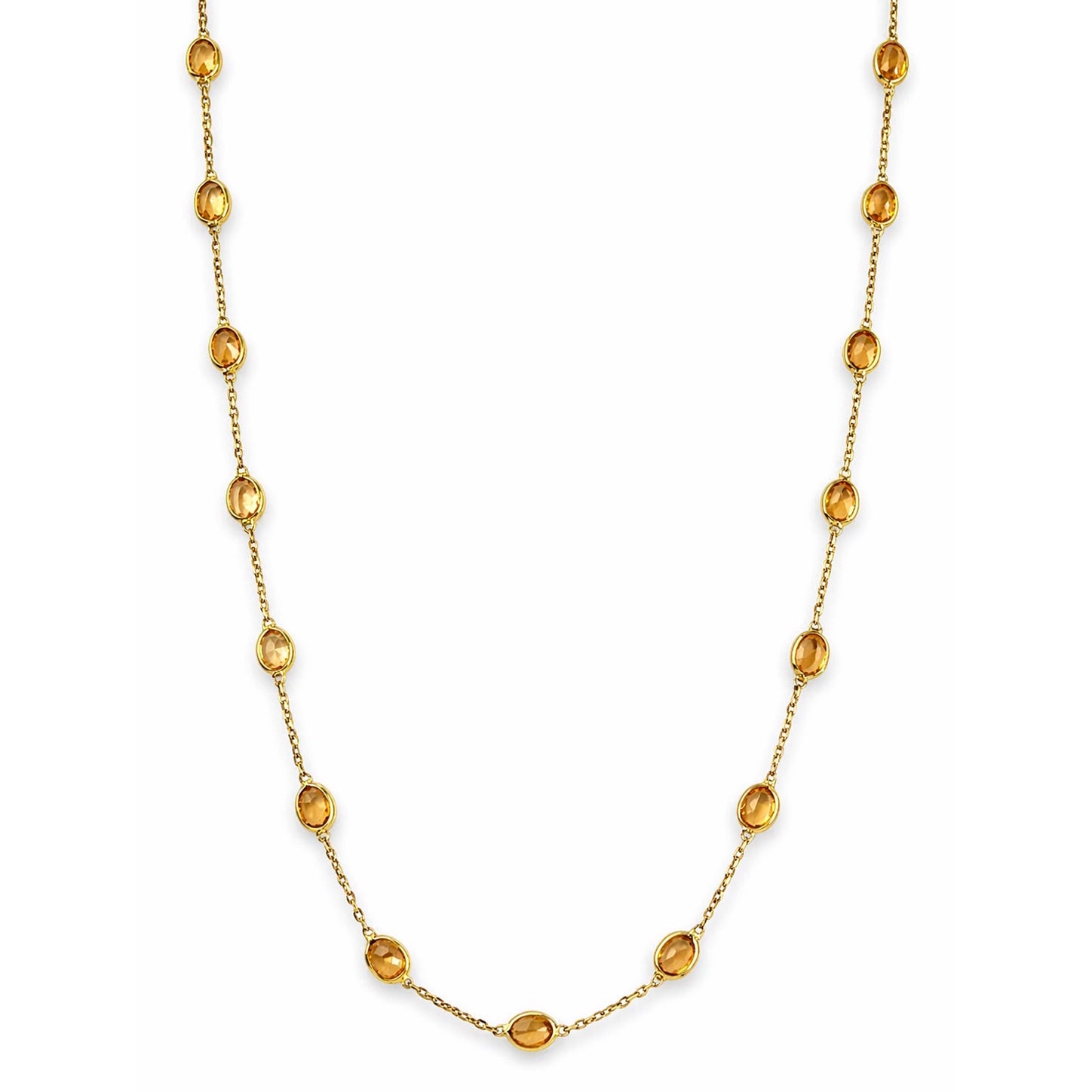 18k Spessartite Stones Bezel Necklace