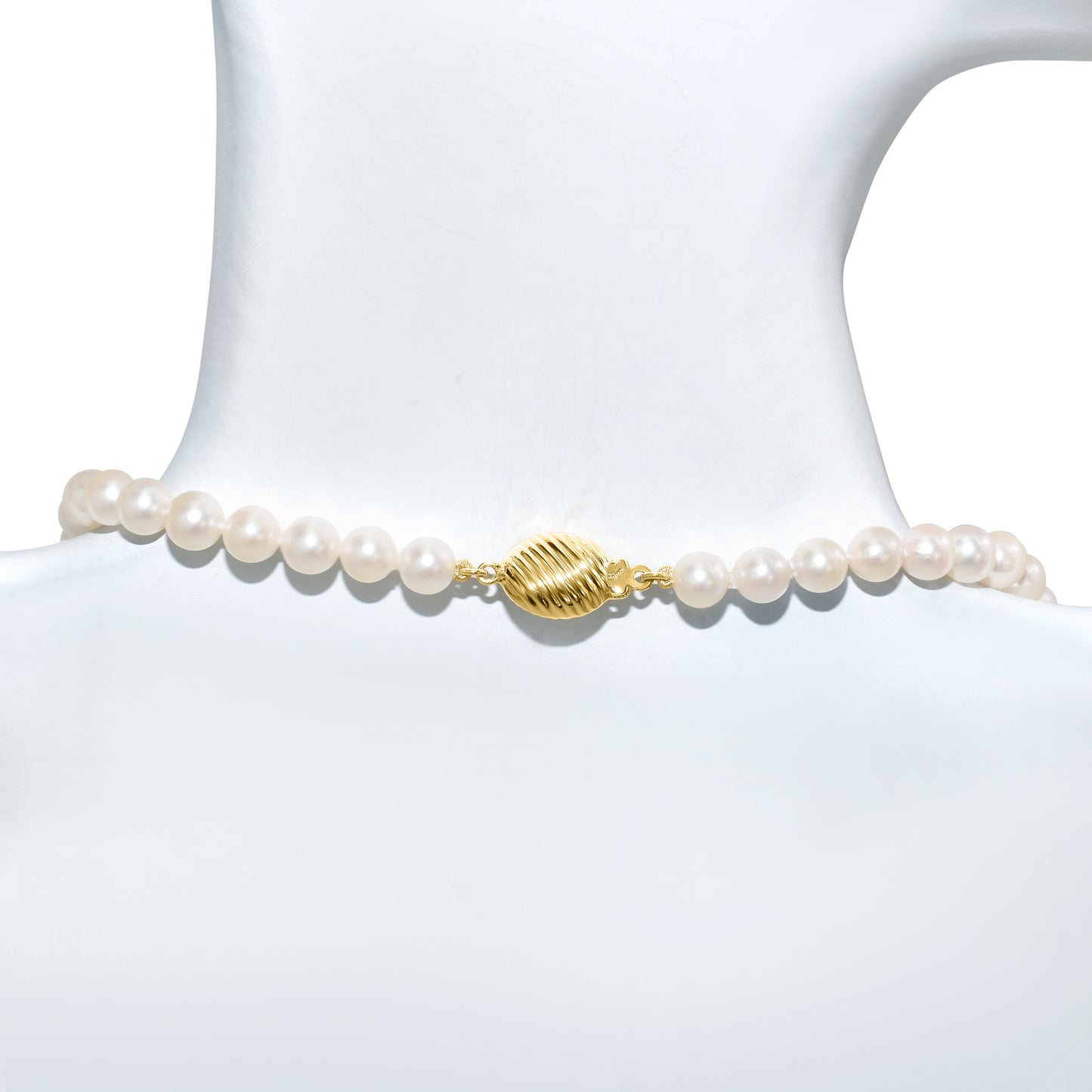 18k Japan Akoya Cultured Pearl Diamond Motif V Shape Necklace