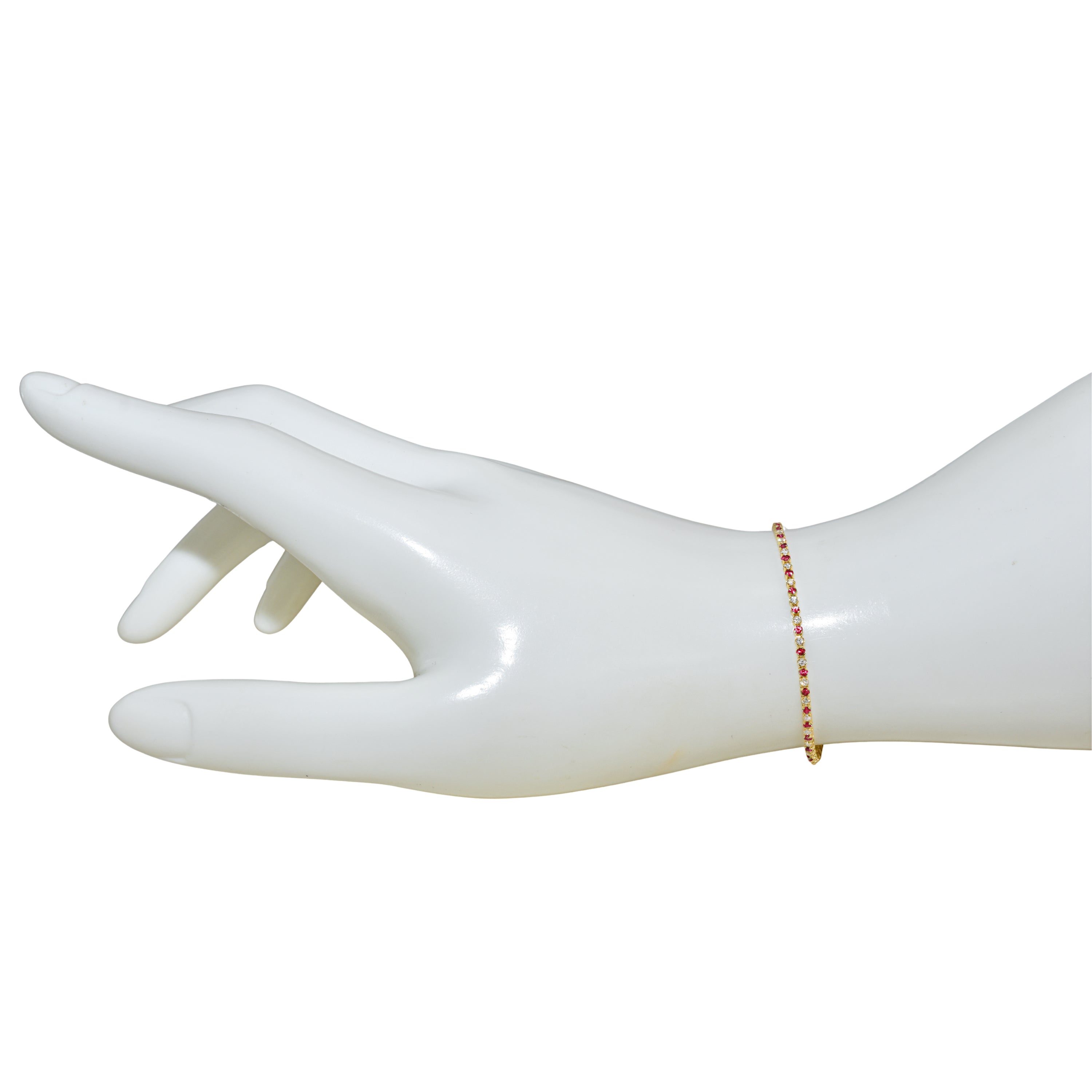 18k Micro Ruby Diamond Bracelet