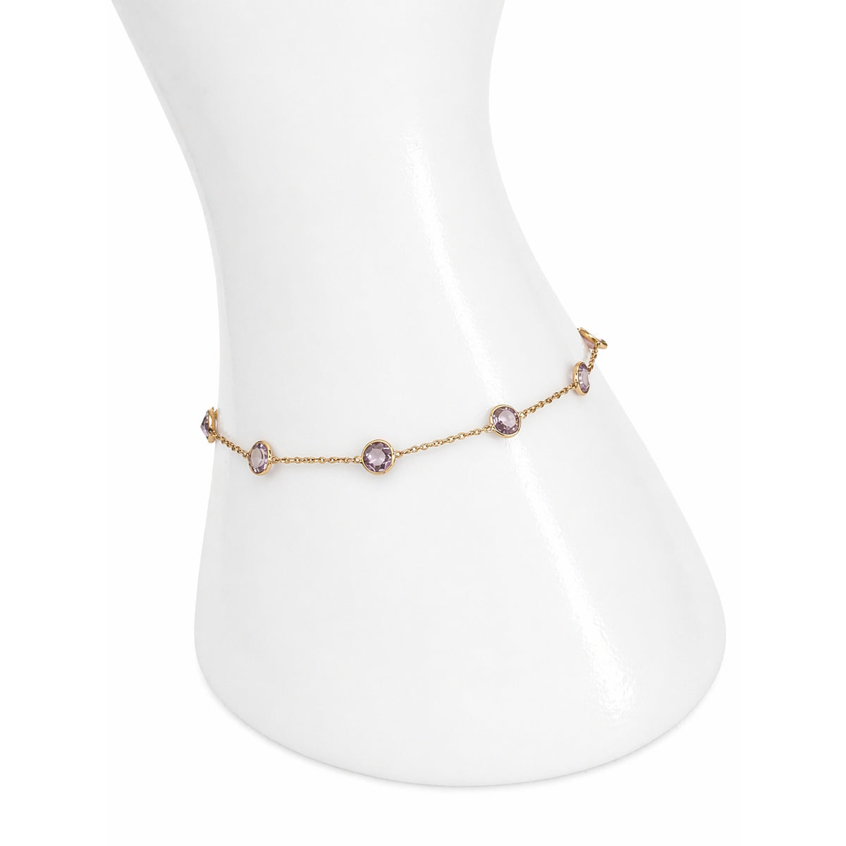 18k Pink Sapphire Round Bezel Stones Bracelets