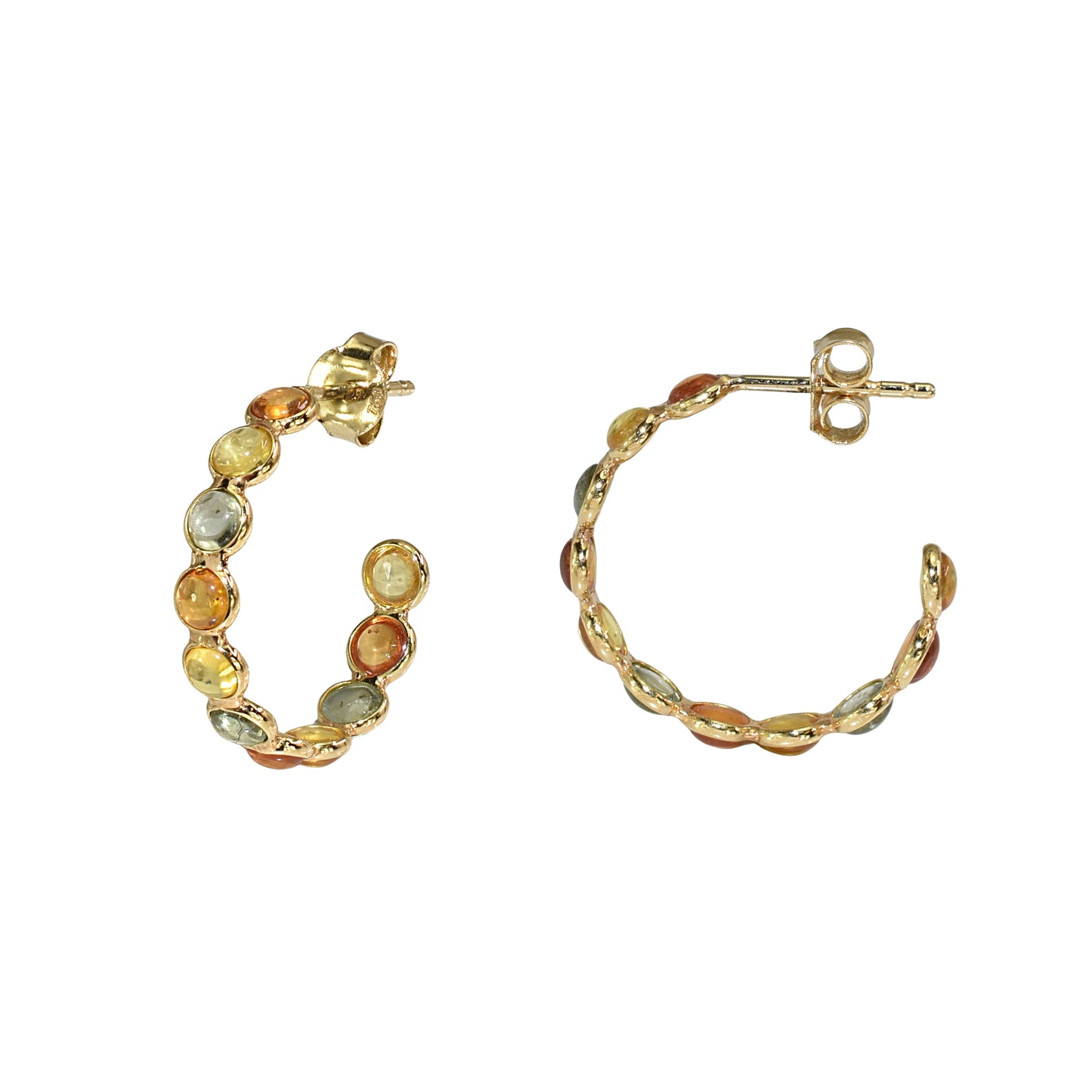 18k Multi Sapphire Circle Earring