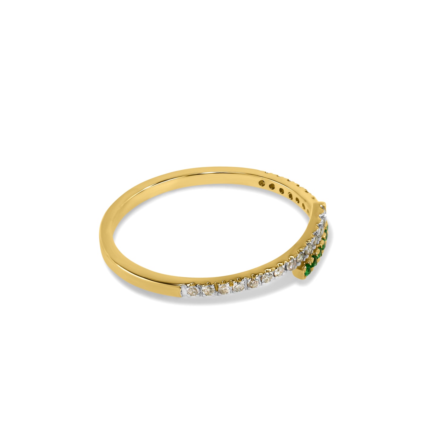 18k Ruby/Emerald/Diamond Bypass Ring