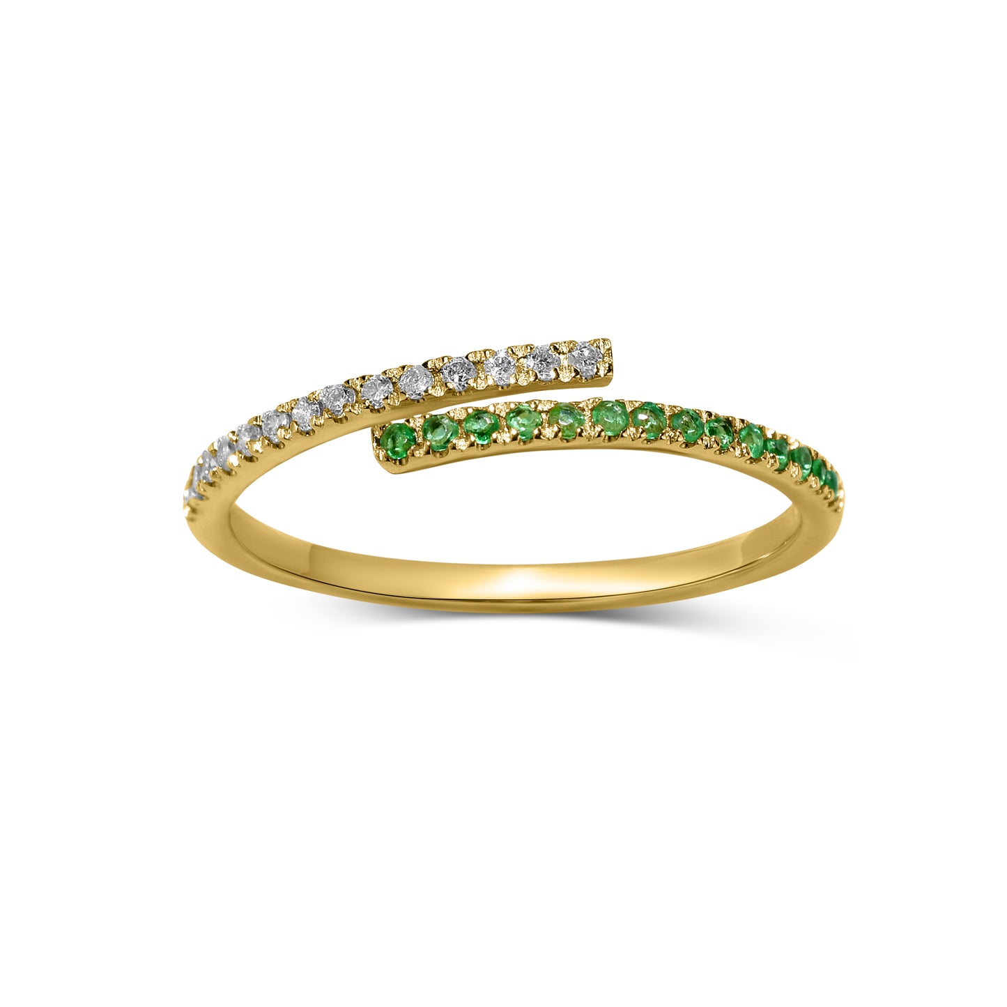 18k Ruby/Emerald/Diamond Bypass Ring