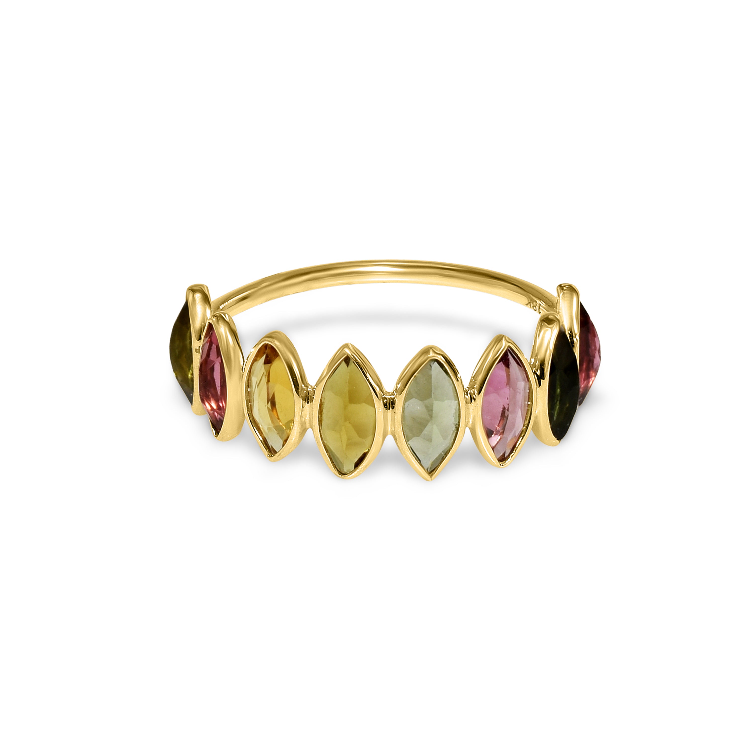18k Tourmaline Marquise One Row Ring