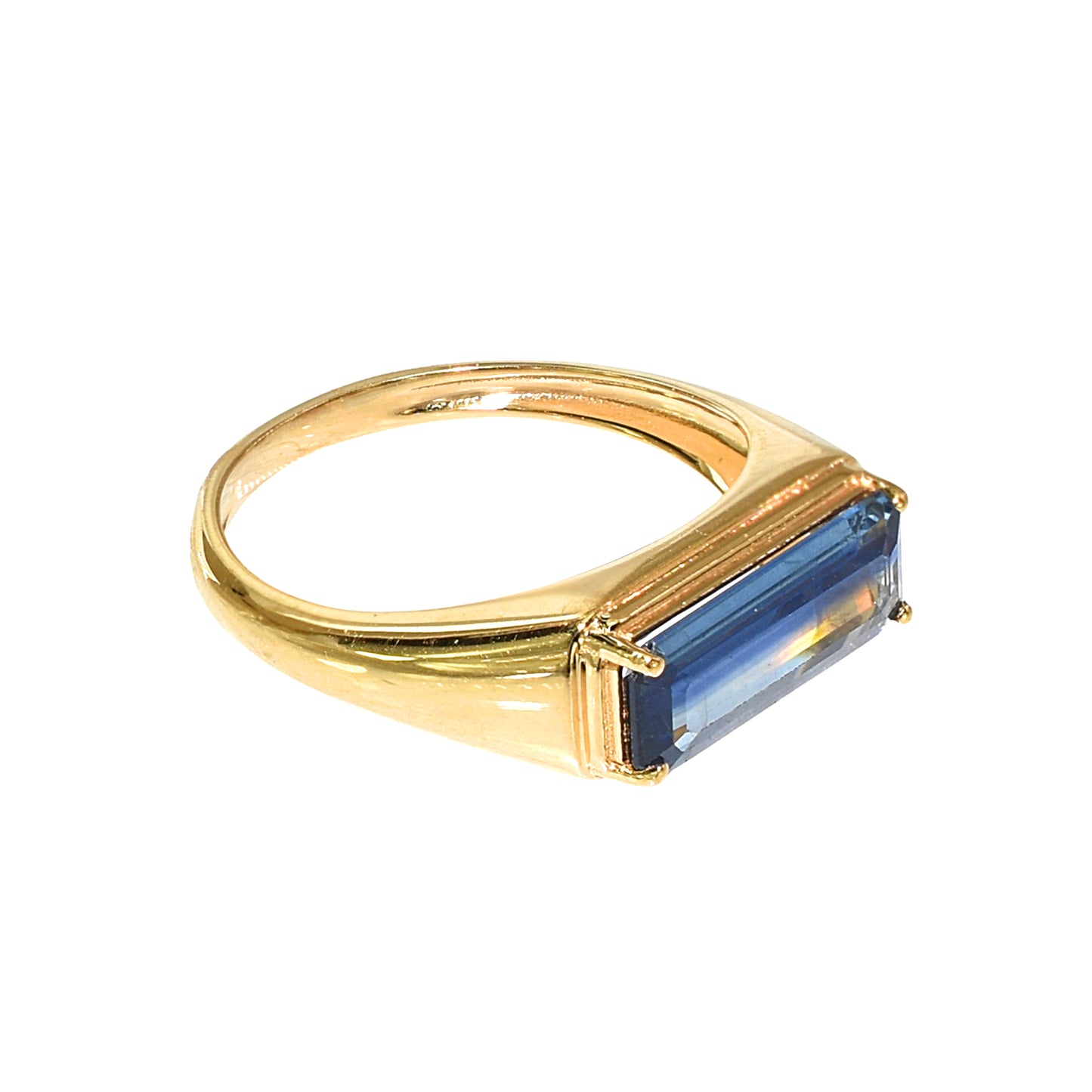 18k Sapphire Rectangle Ring